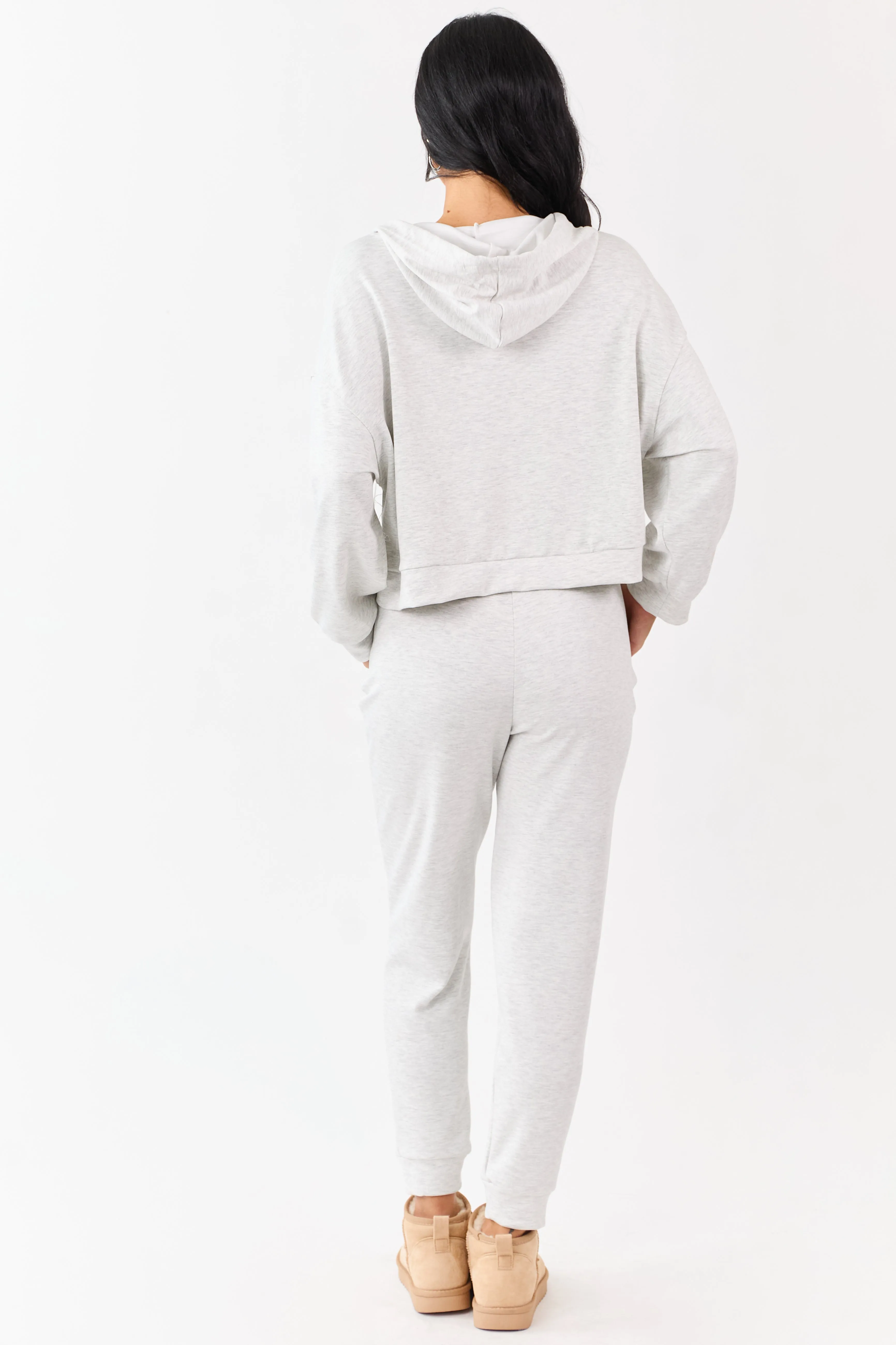Heather Grey Buttoned Hoodie and Sweatpants Set sold by Lime Lush product image thumbnail 5