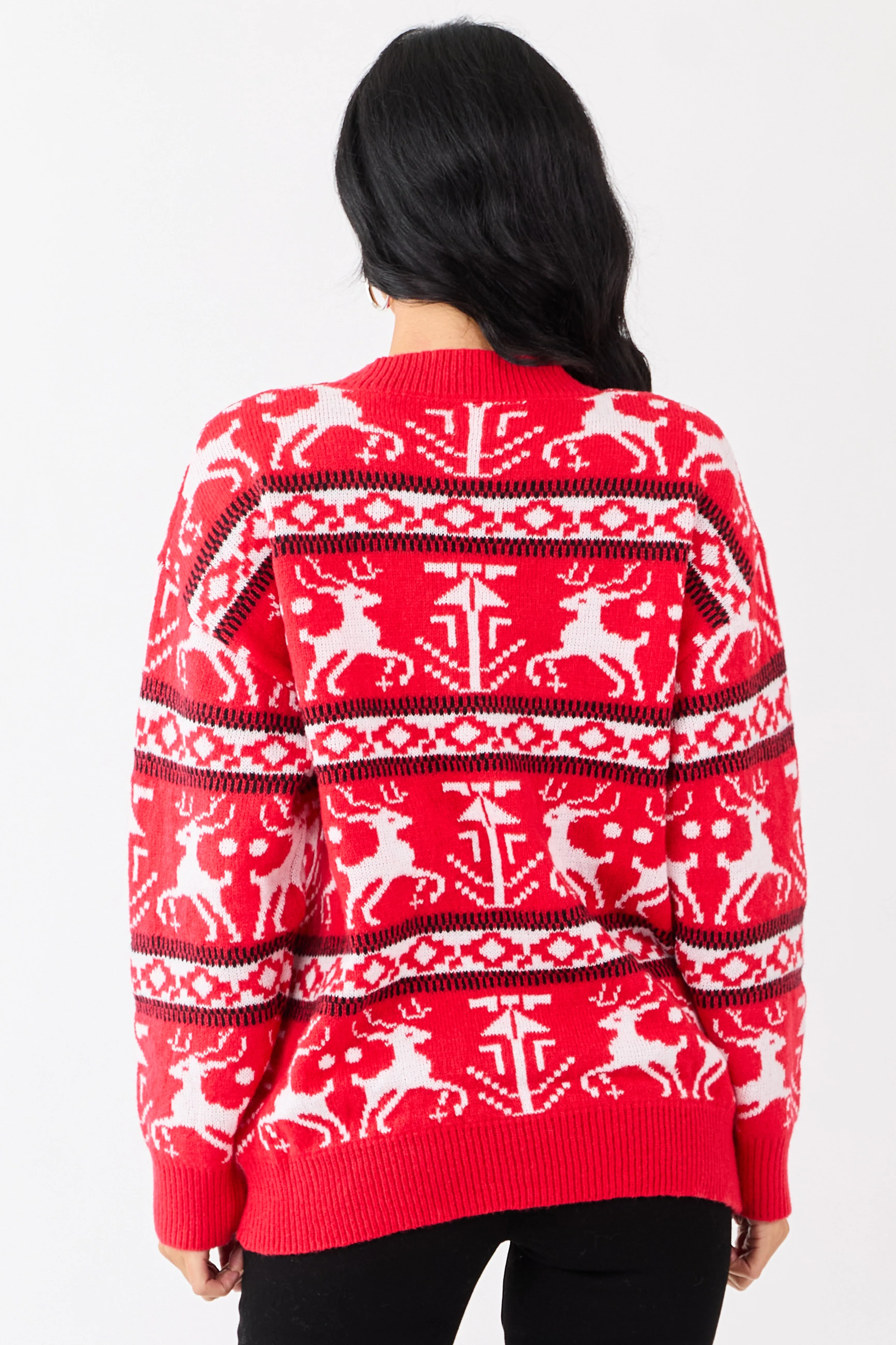 Lovelo Scarlet Holiday Fair Isle Knit Sweater sold by Lime Lush product image thumbnail 5