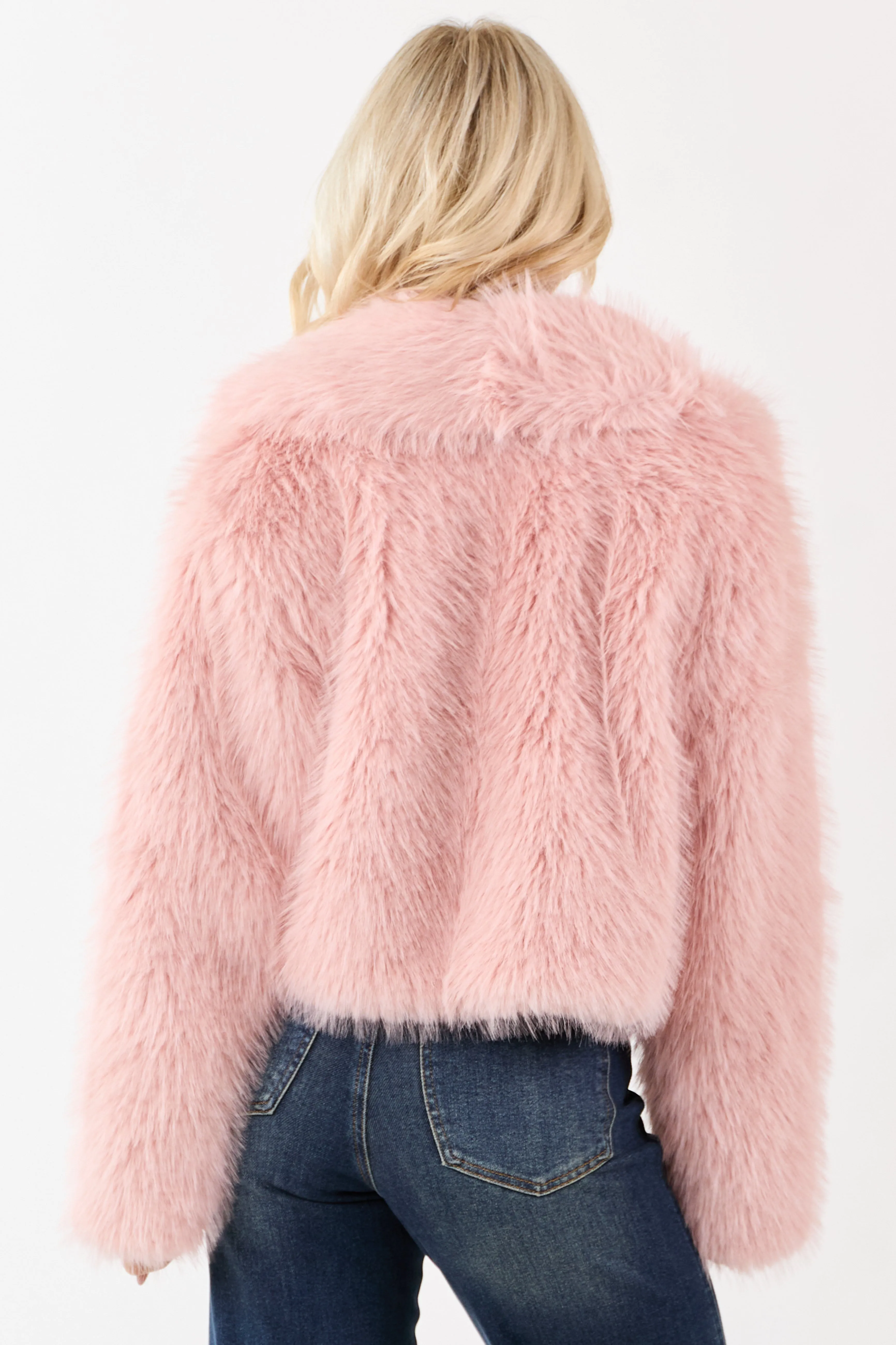 Cherry Blossom Collared Faux Fur Jacket sold by Lime Lush product image thumbnail 5