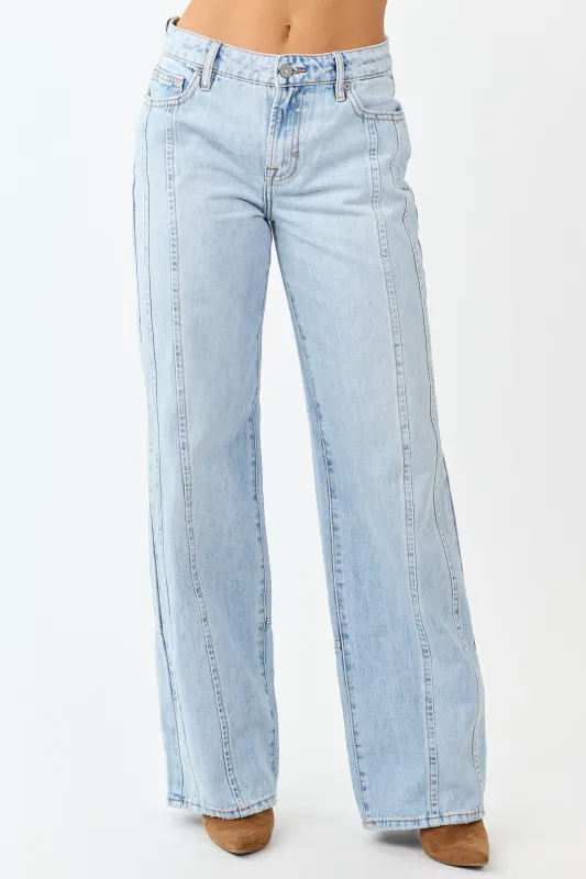 Hidden Light Wash Relaxed Straight Dad Jeans made by Hidden