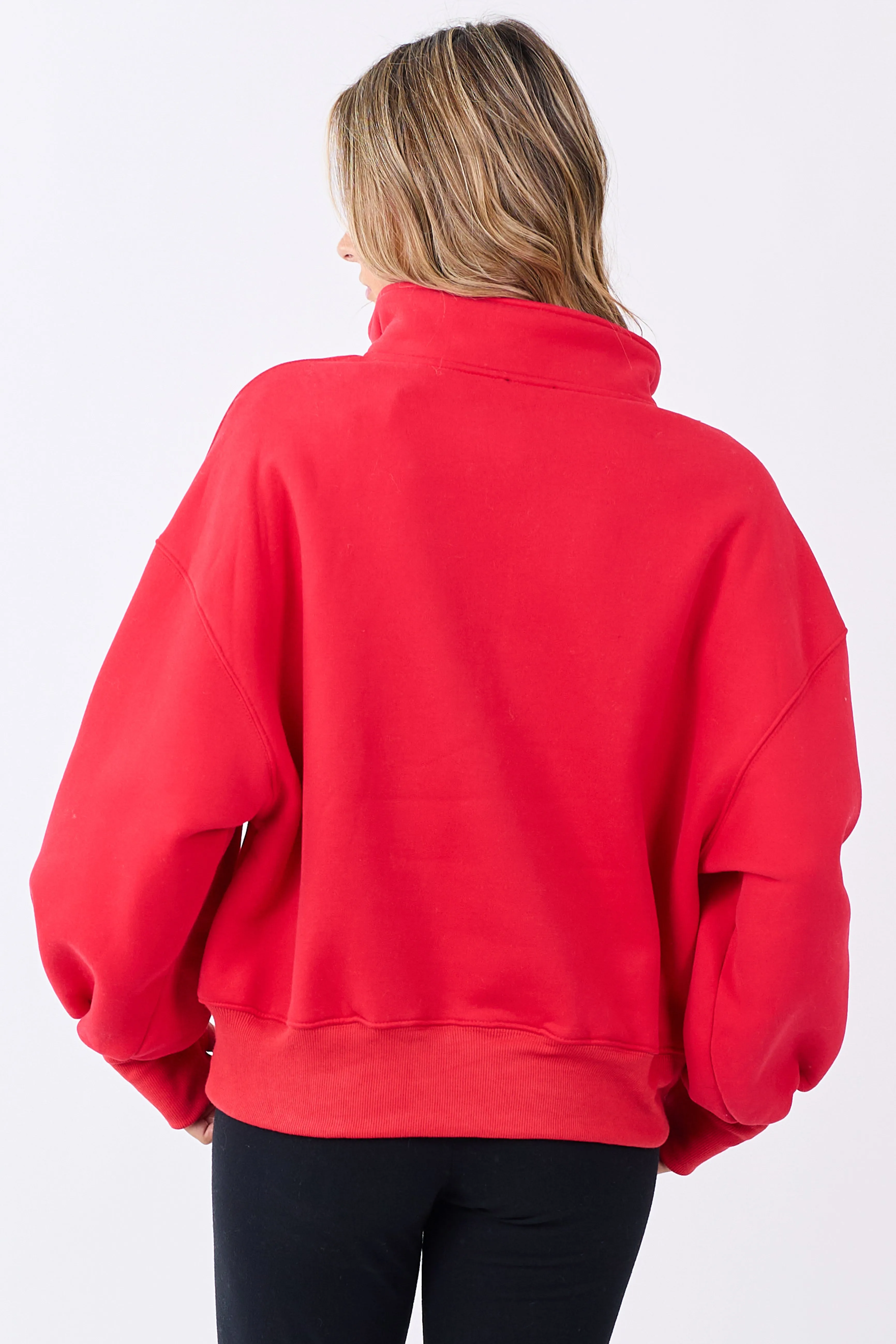 PRE-ORDER Crimson High Button Collar Pullover Sweatshirt SHIP ETA 12/1 sold by Lime Lush product image thumbnail 5