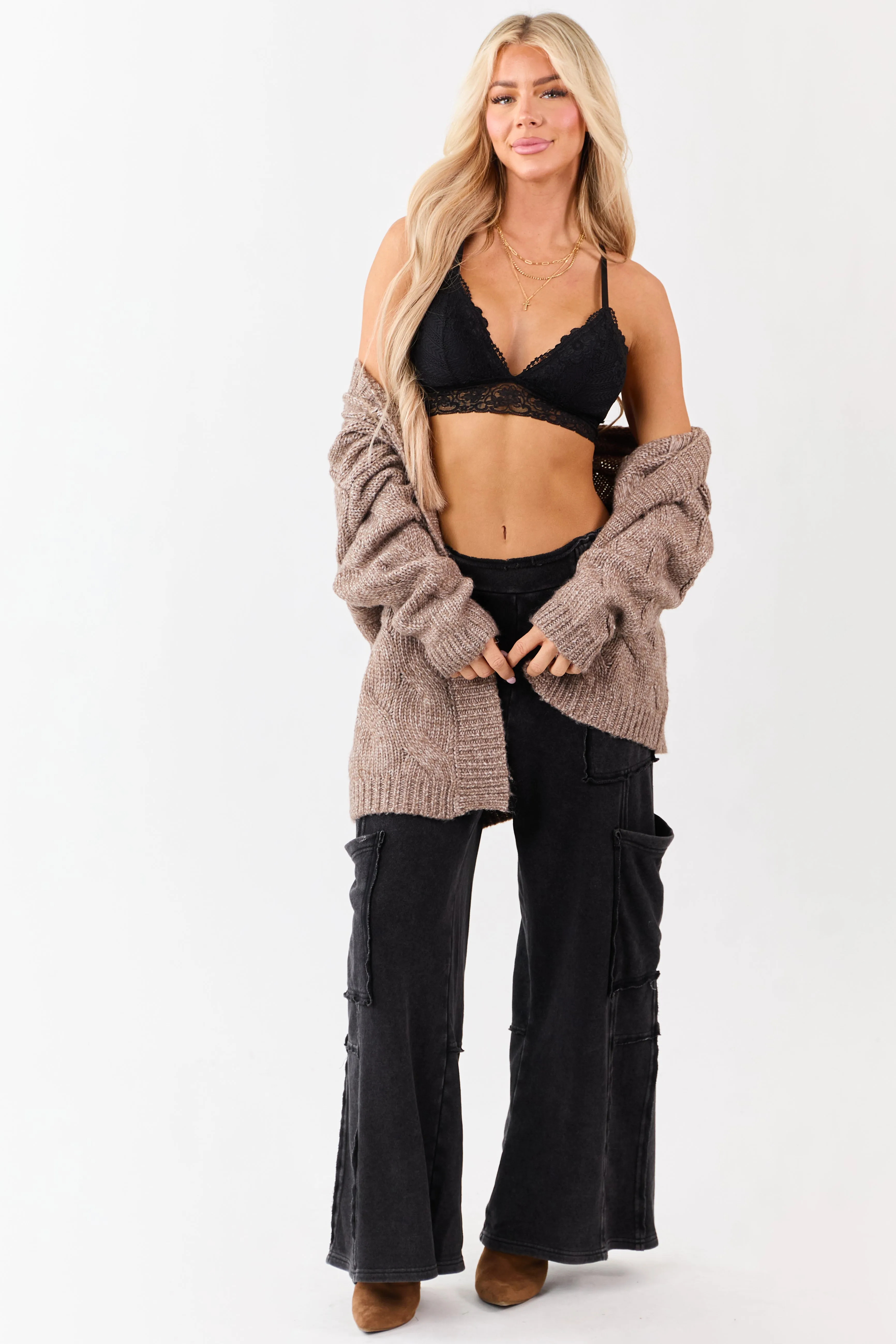 Black Lace Racerback V-Neck Bralette sold by Lime Lush product image thumbnail 3