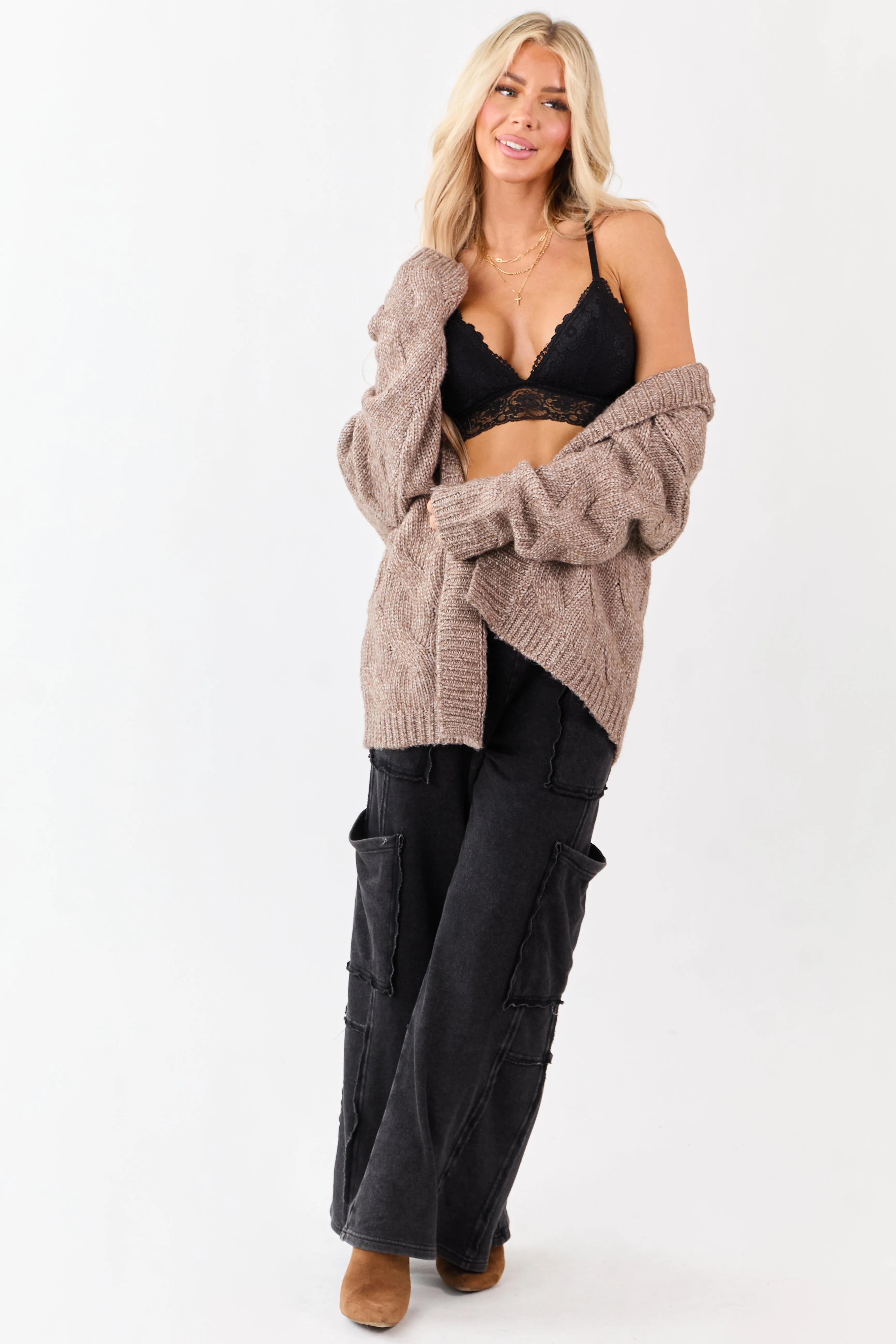 Black Lace Racerback V-Neck Bralette sold by Lime Lush product image thumbnail 4