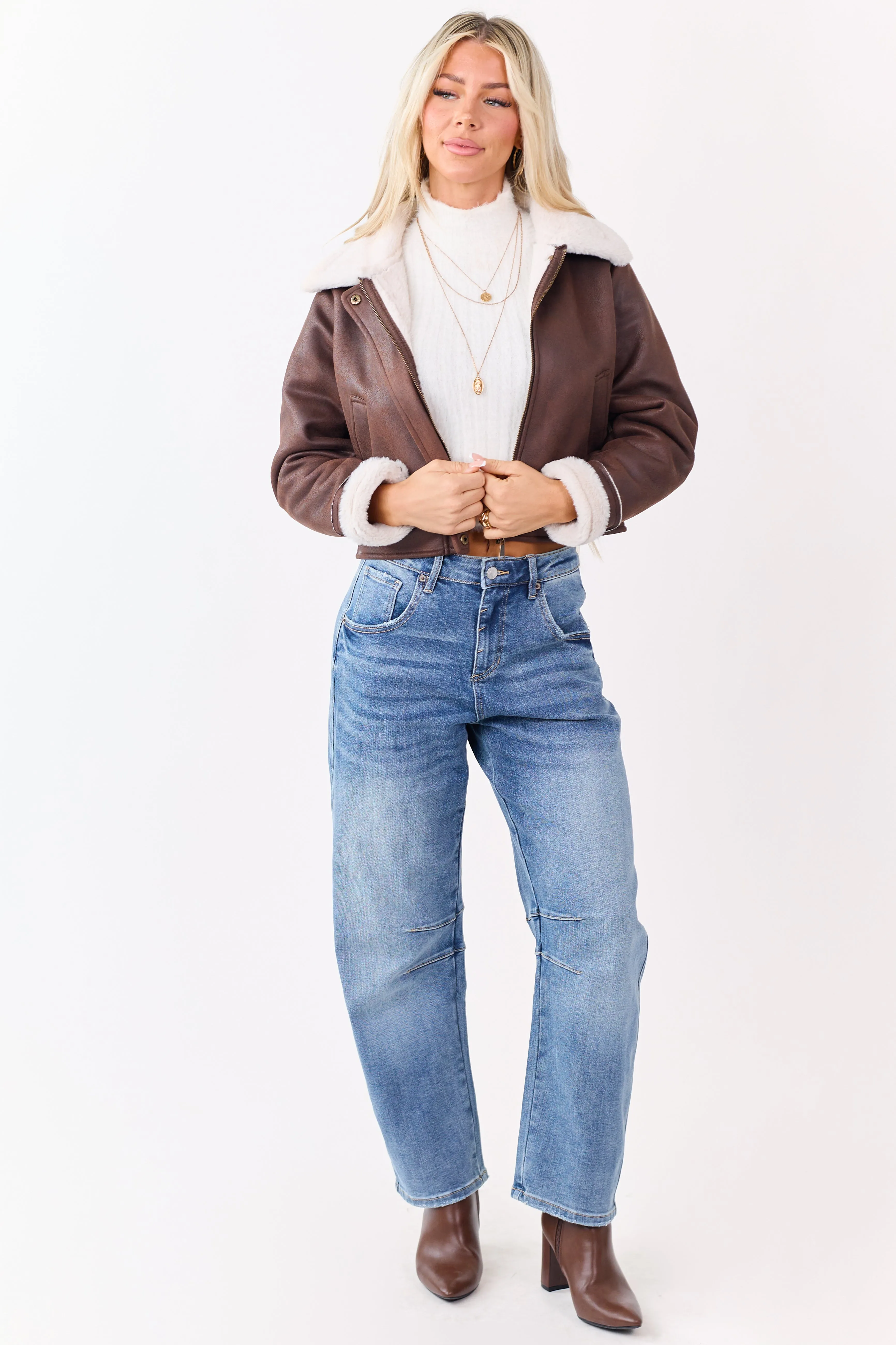 Ivory Ribbed Eyelash Knit High Neck Tank Top sold by Lime Lush product image thumbnail 4