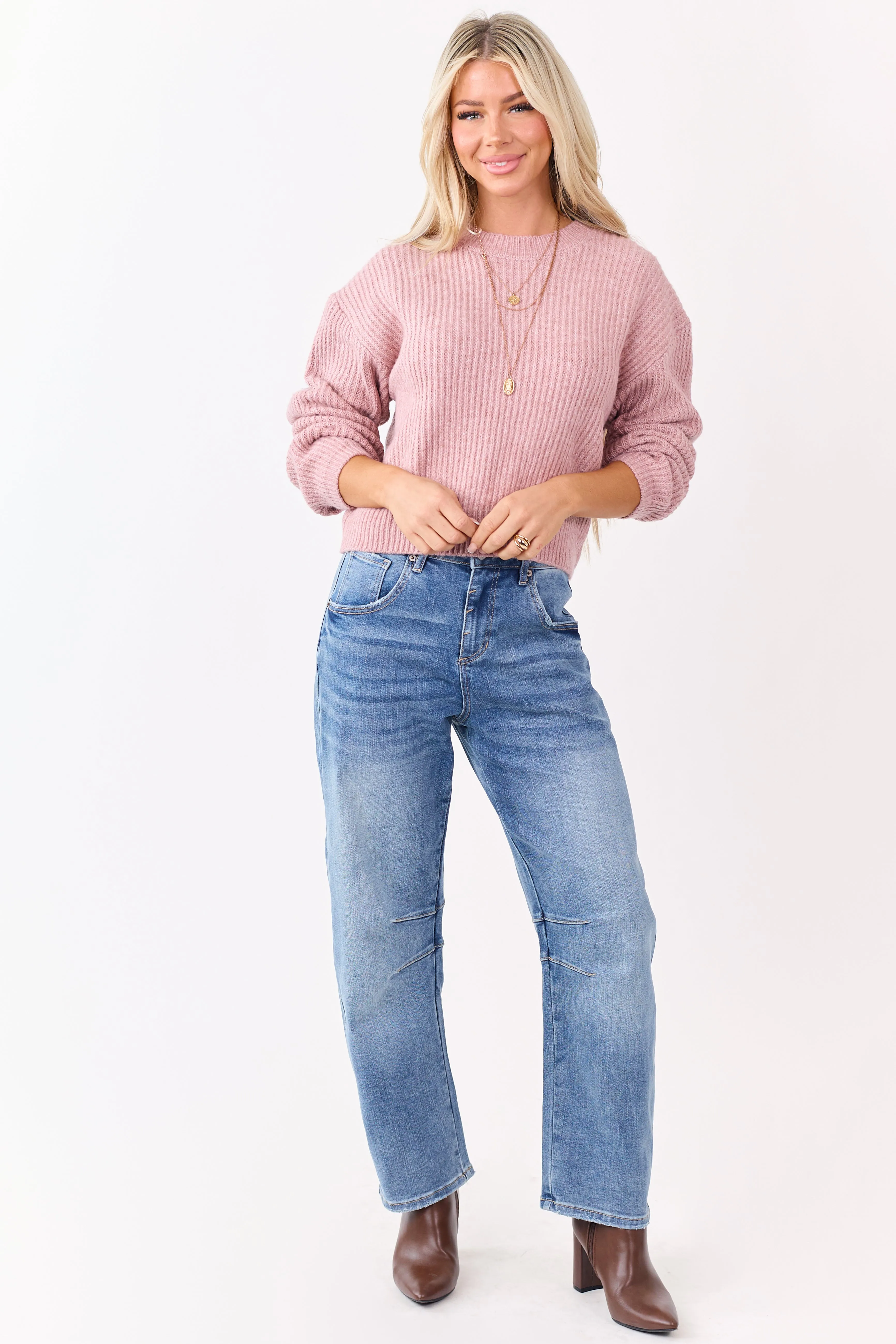 Cherry Blossom Ribbed Knit Boxy Sweater sold by Lime Lush product image thumbnail 4