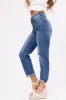 Risen Medium Wash Girlfriend Cropped Jeans sold by Lime Lush