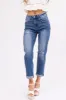 Risen Medium Wash Girlfriend Cropped Jeans sold by Lime Lush