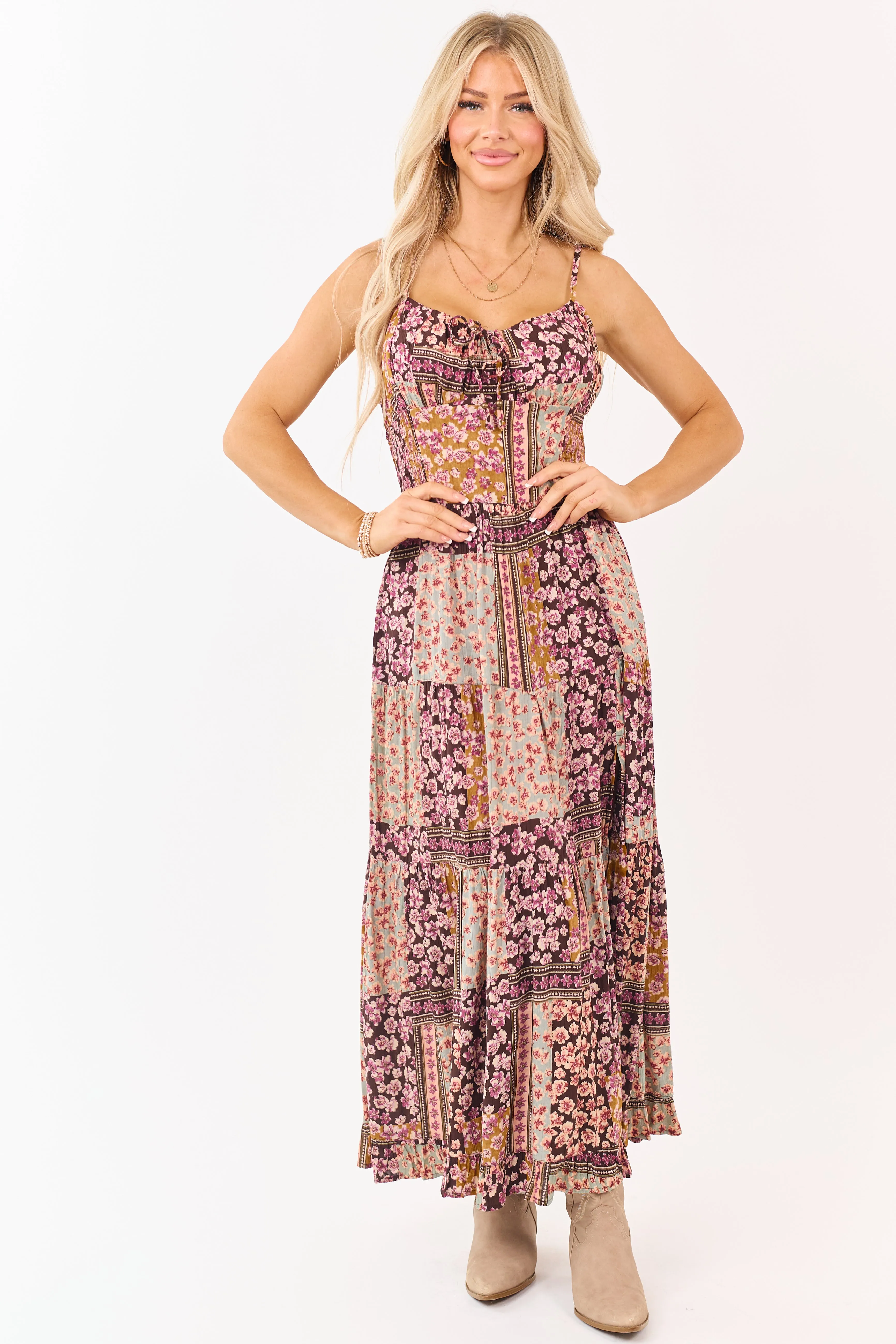 Cocoa Boho Tile Print Sleeveless Maxi Dress sold by Lime Lush product image thumbnail 2