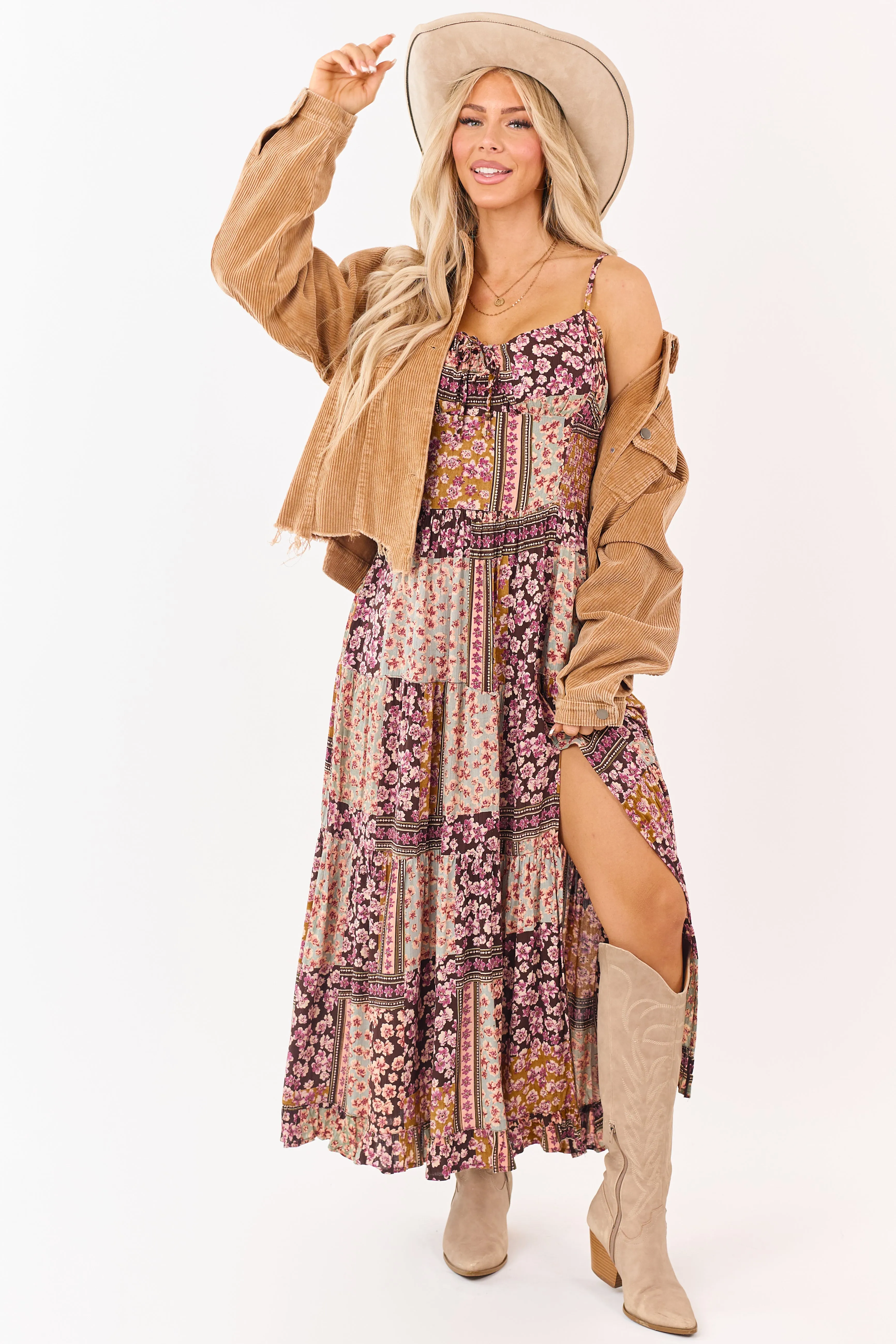 Cocoa Boho Tile Print Sleeveless Maxi Dress sold by Lime Lush product image thumbnail 4