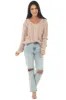 Hazy Blush Chenille Loose Cable Knit Sweater sold by Lime Lush