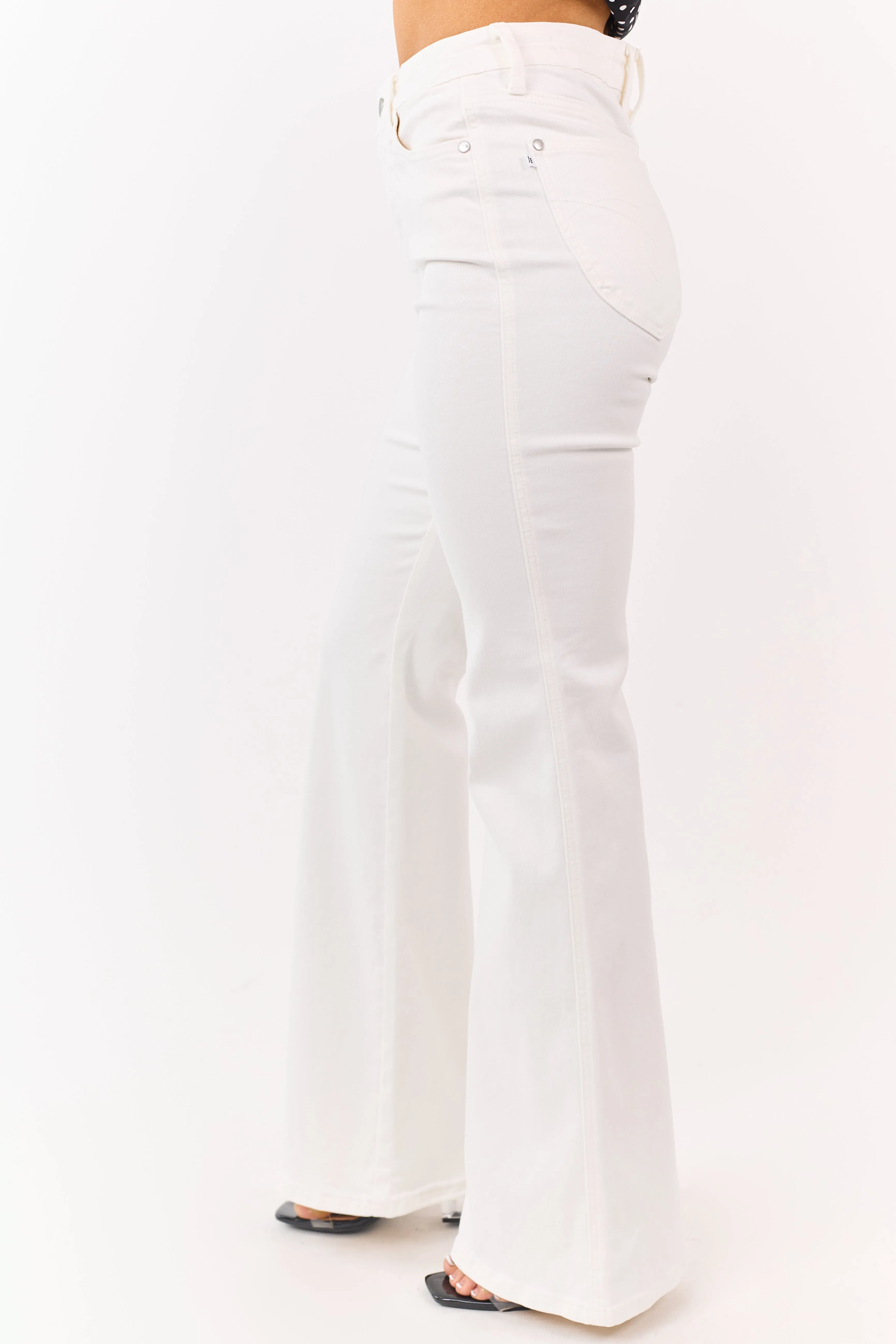 Judy Blue White Tummy Control Stretchy Flare Jeans sold by Lime Lush product image thumbnail 3