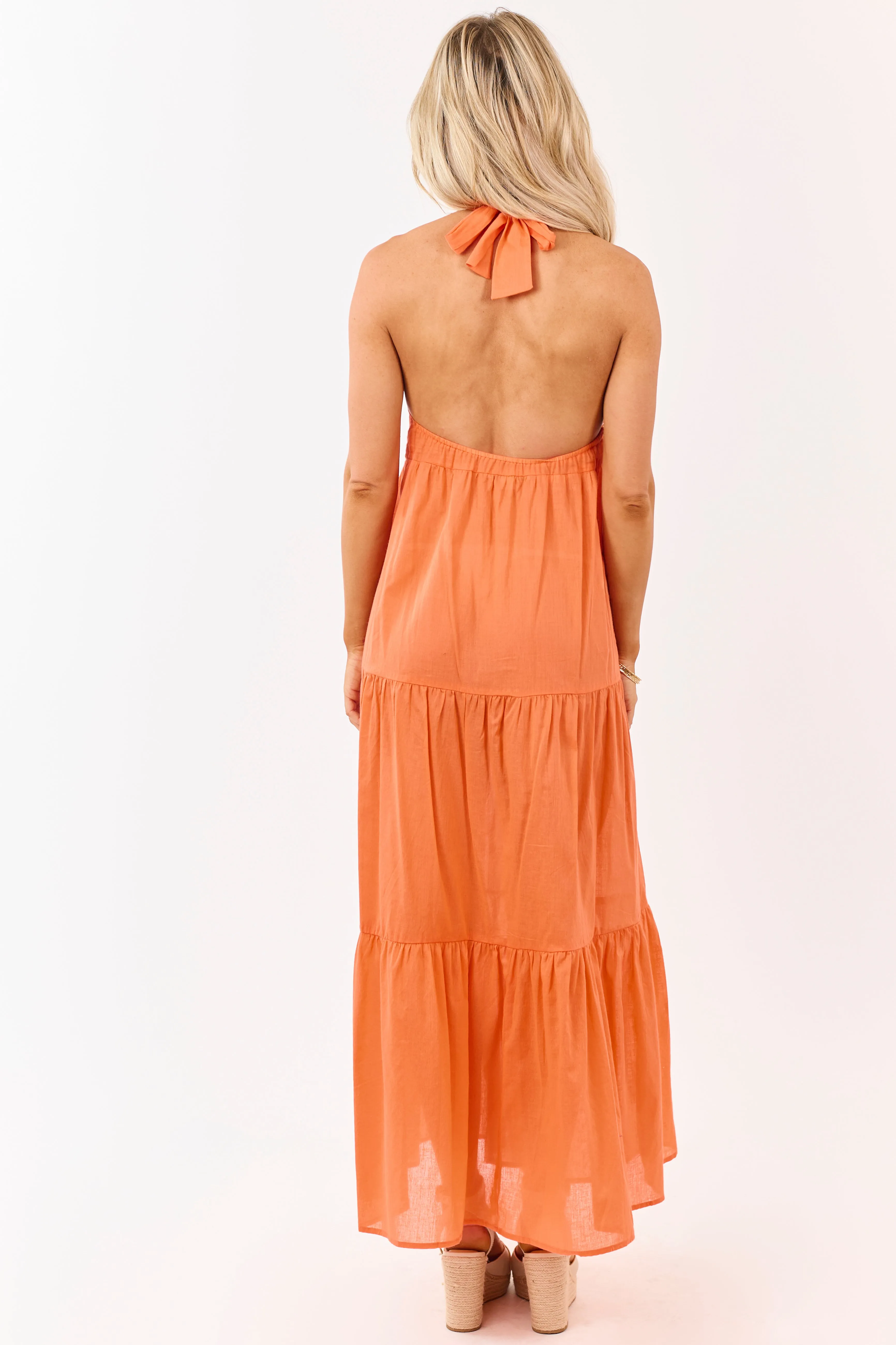 Sunset Cotton Halter Neck Cover Up Maxi Dress sold by Lime Lush product image thumbnail 5