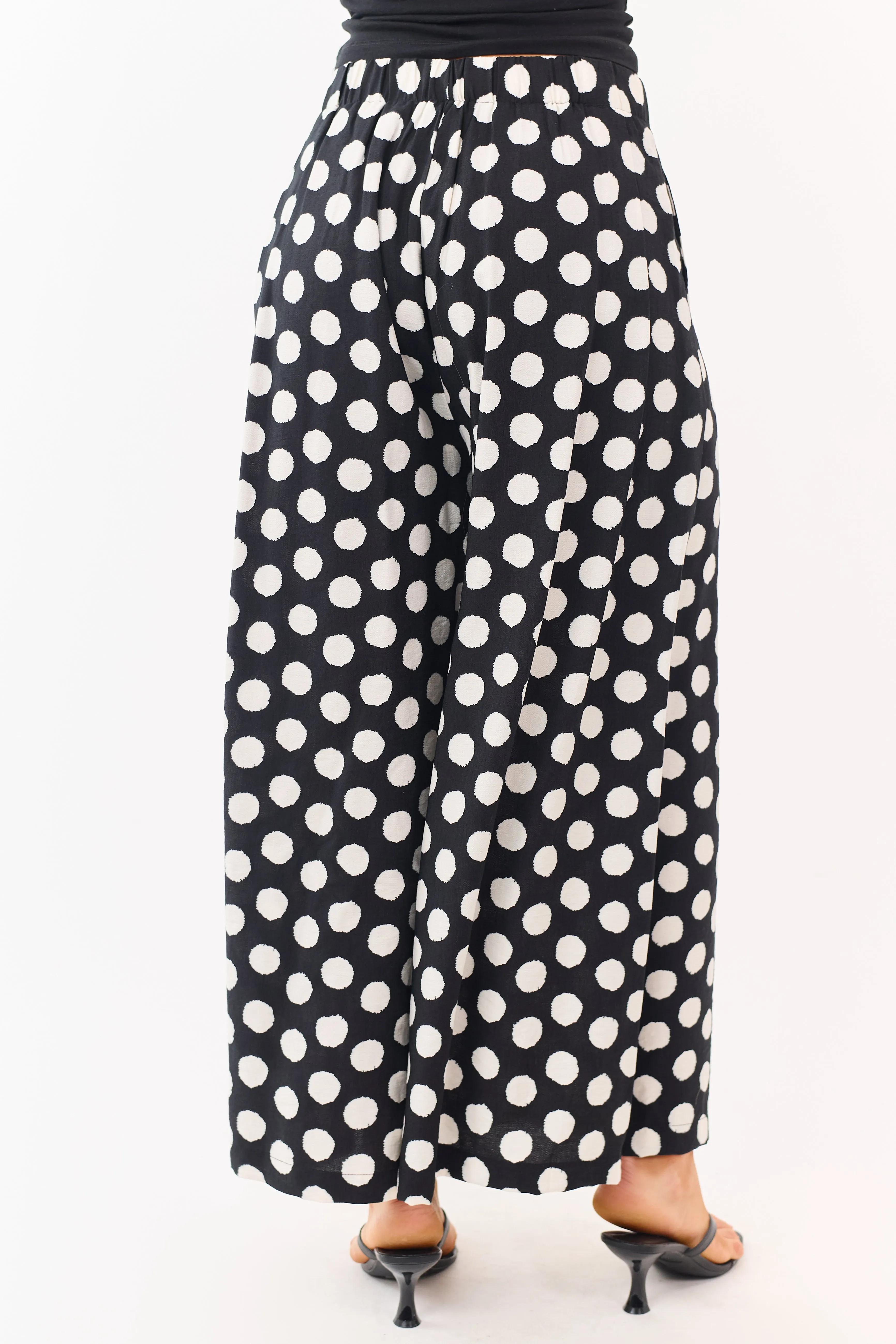 Black and Cream Polka Dot Wide Leg Pants sold by Lime Lush product image thumbnail 4