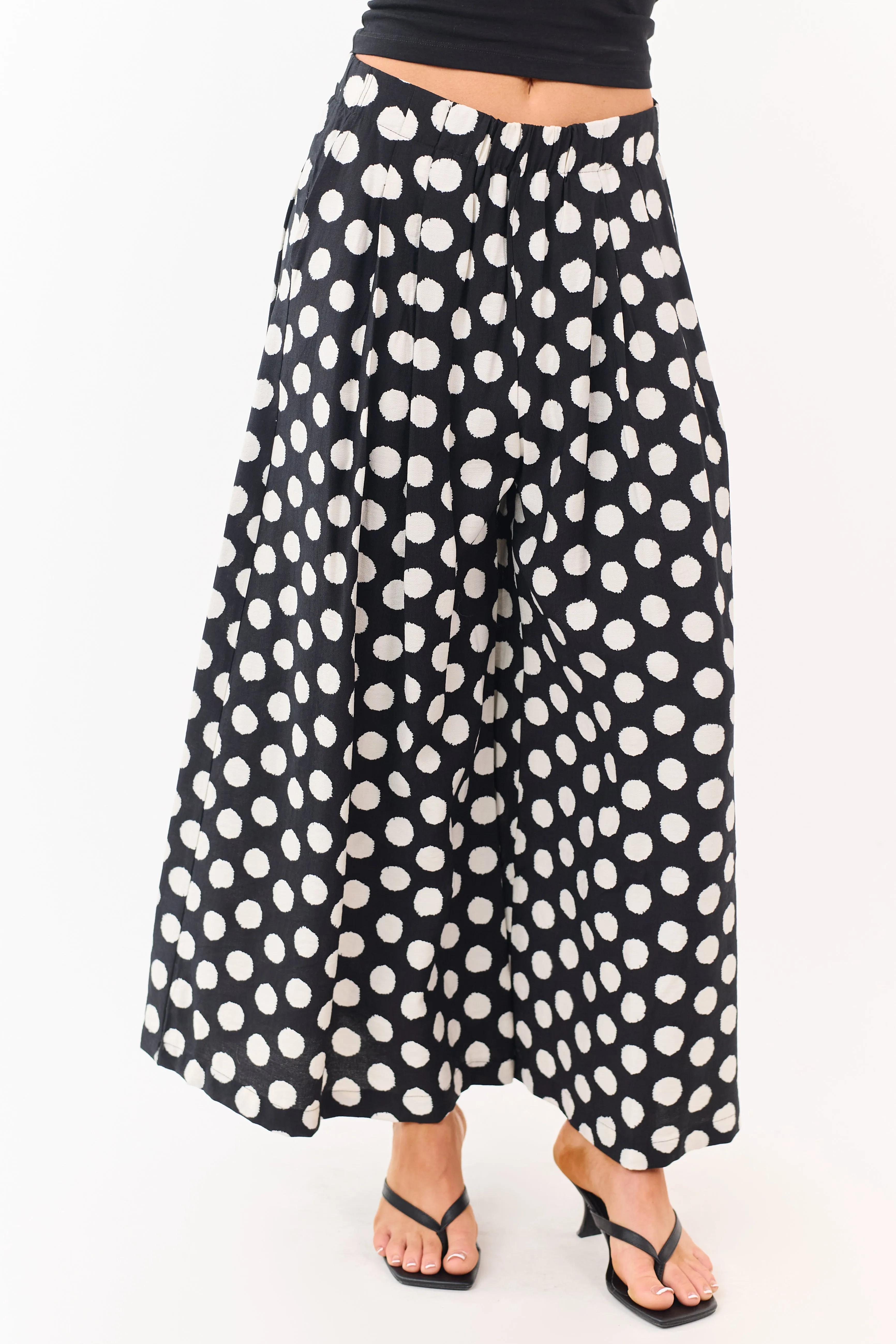 Black and Cream Polka Dot Wide Leg Pants sold by Lime Lush product image thumbnail 2