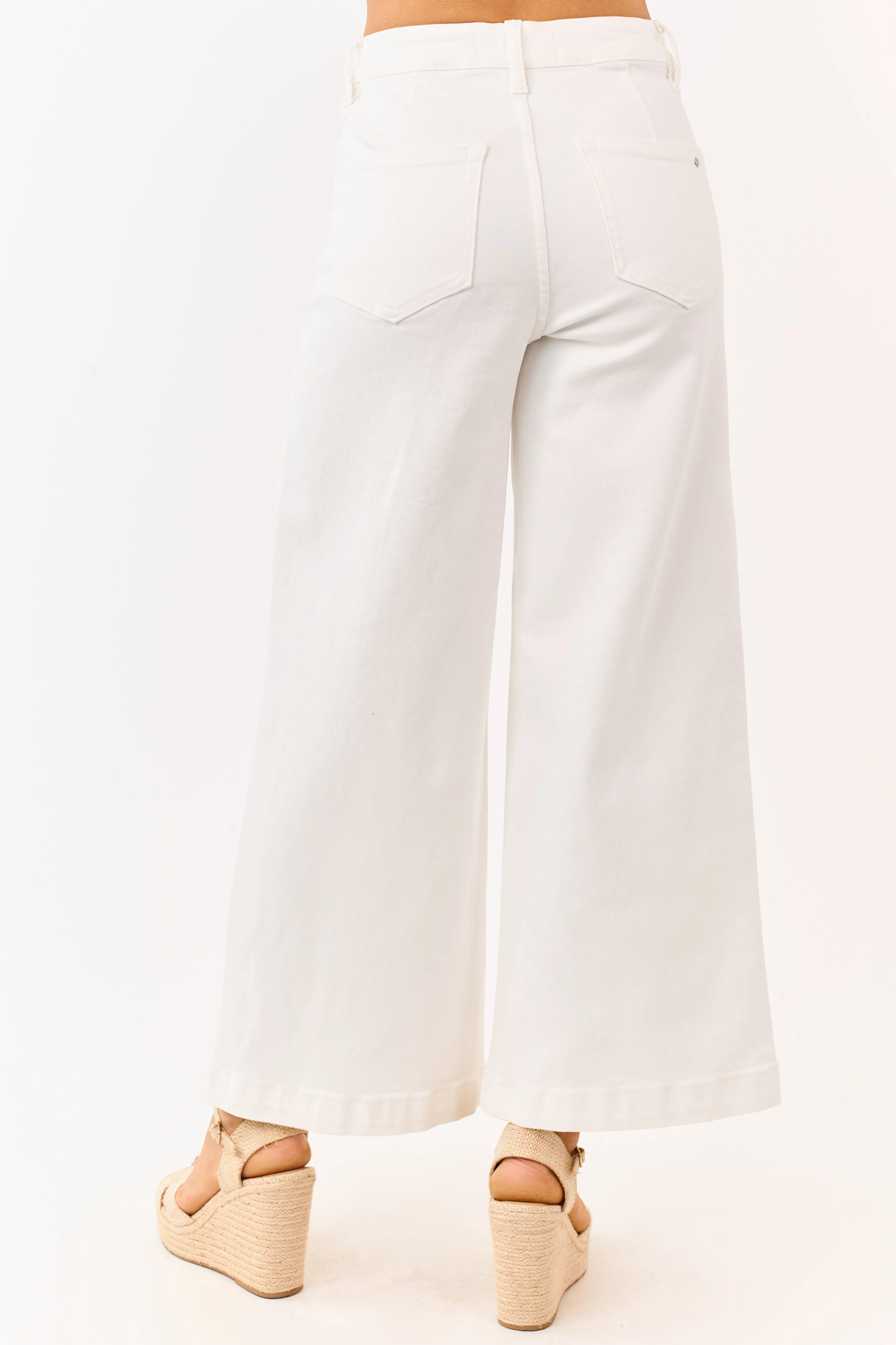 Mica Denim White Wide Leg Patch Pocket Stretchy Jeans sold by Lime Lush product image thumbnail 4