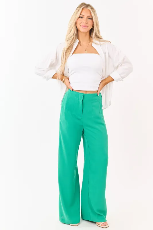 Shamrock High Waisted Flowy Wide Leg Pants made by Umgee