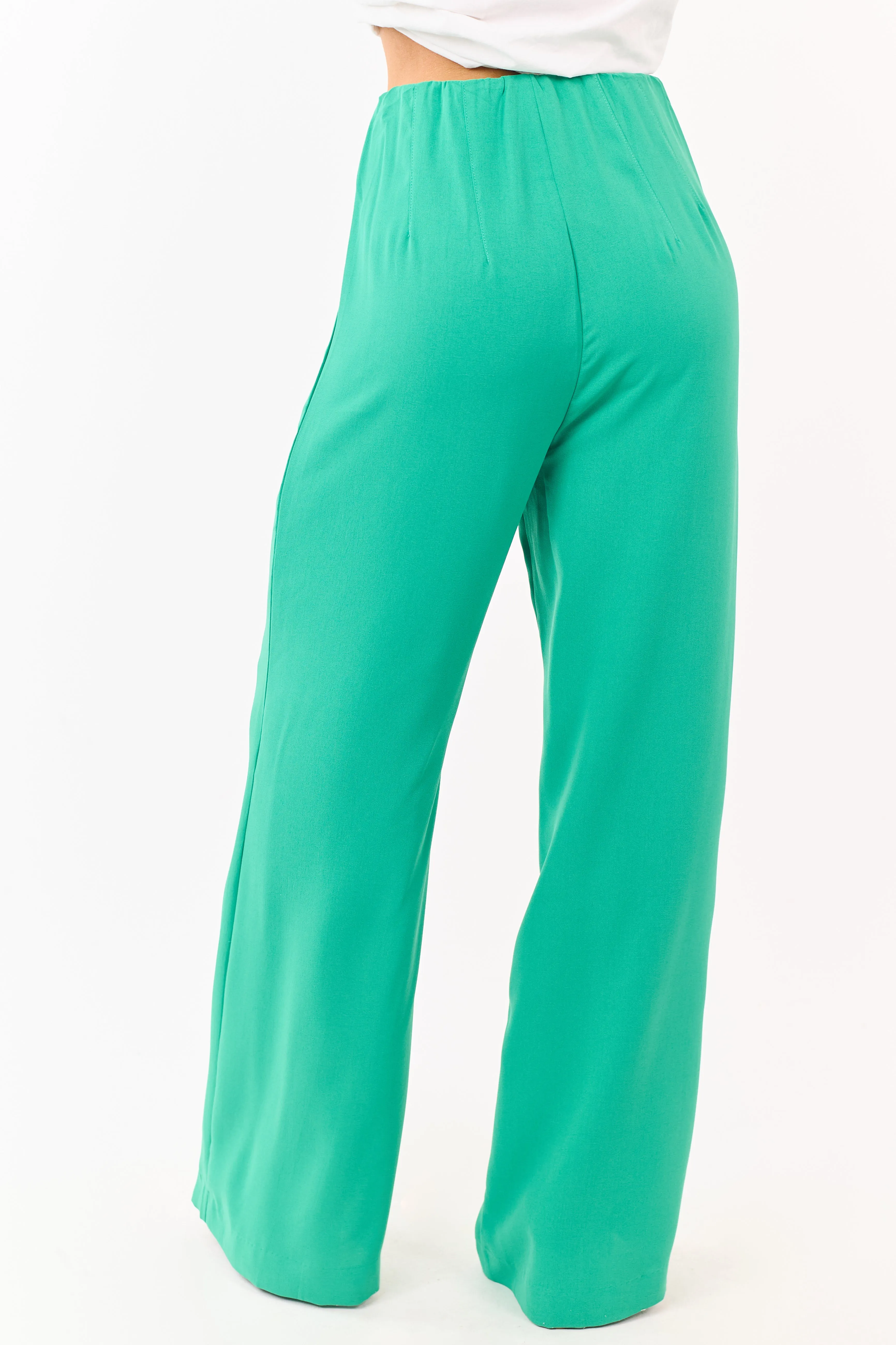 Shamrock High Waisted Flowy Wide Leg Pants sold by Lime Lush product image thumbnail 4