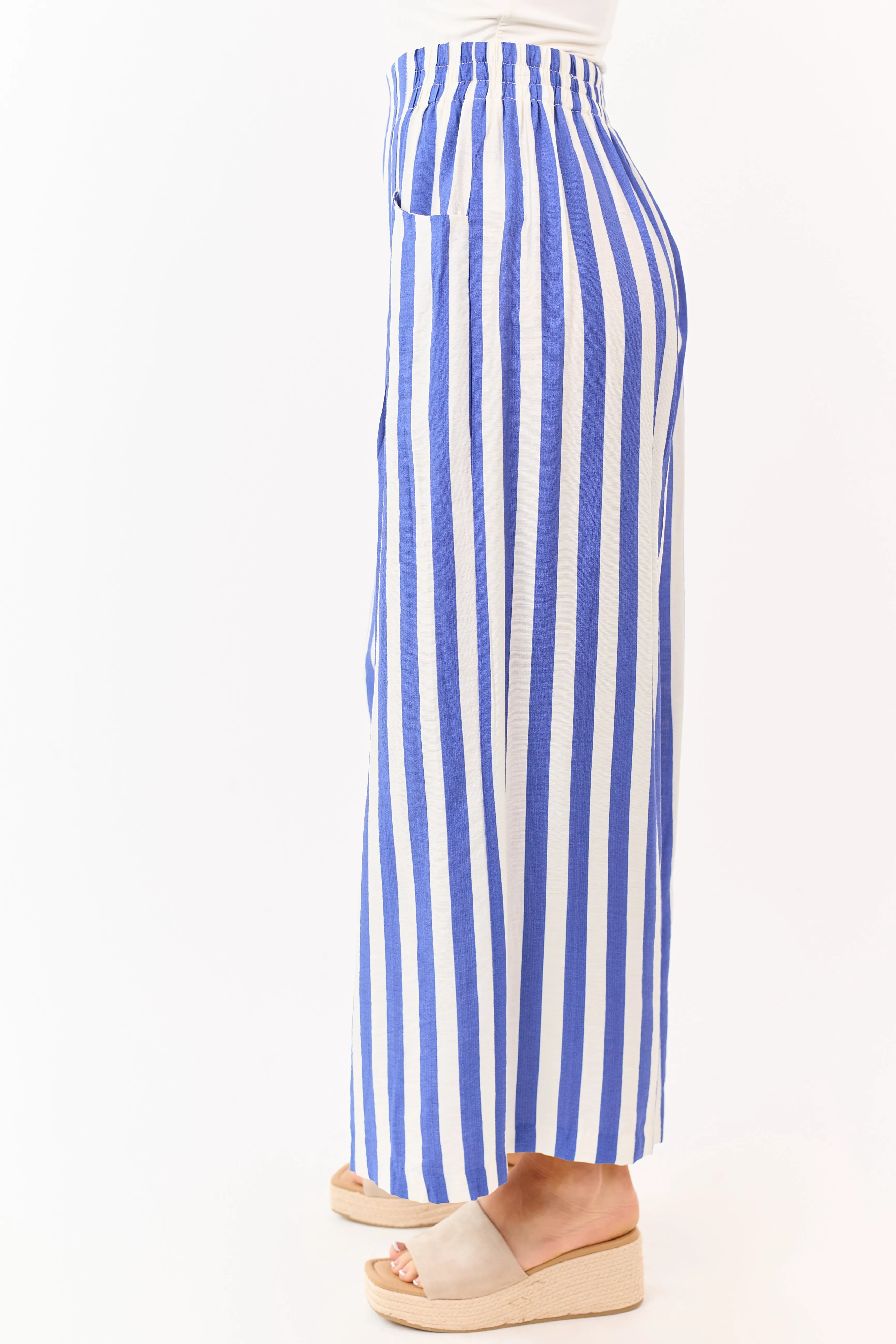 Sapphire and Vanilla Striped Wide Leg Pants sold by Lime Lush product image thumbnail 3