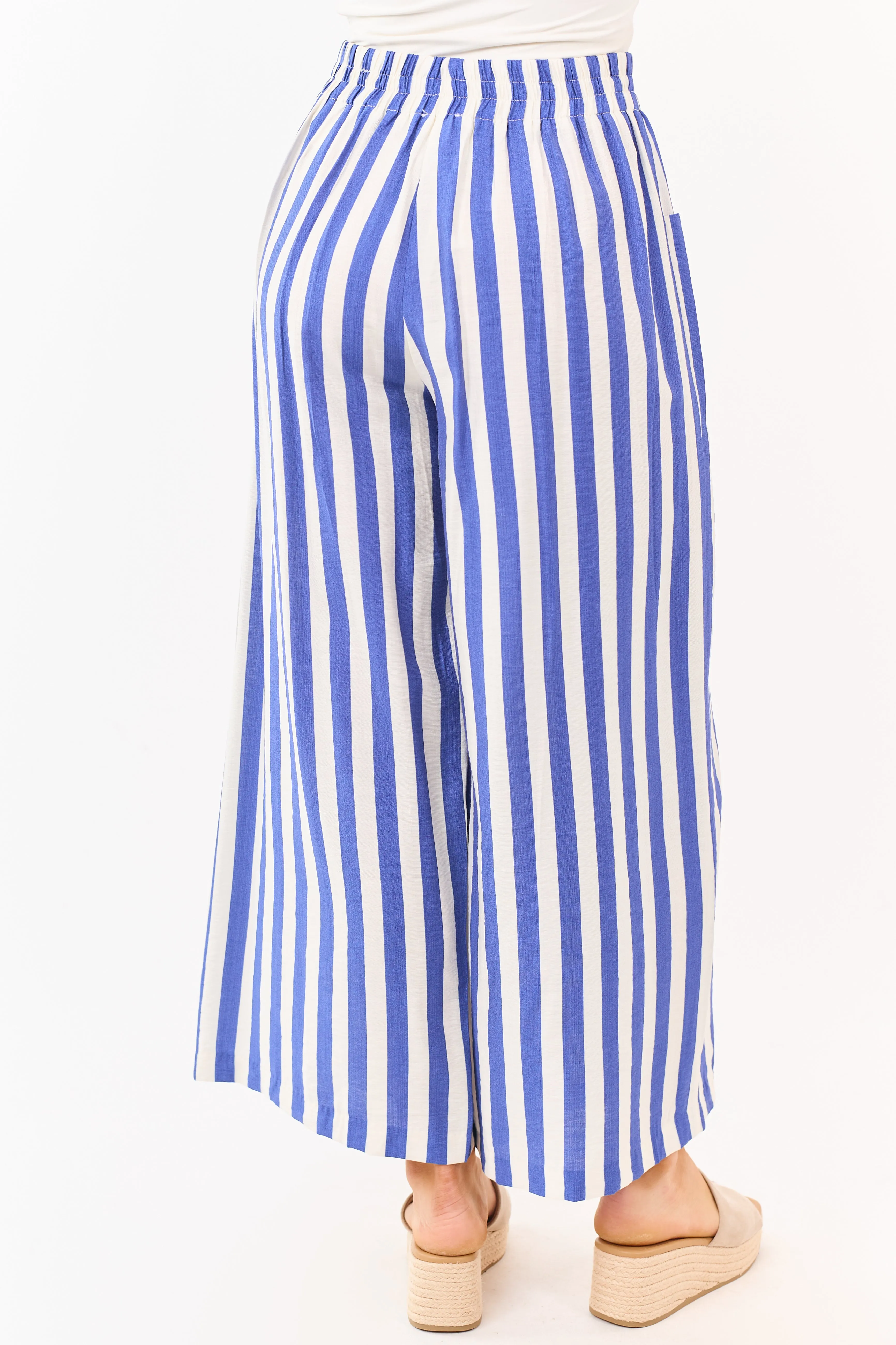 Sapphire and Vanilla Striped Wide Leg Pants sold by Lime Lush product image thumbnail 4