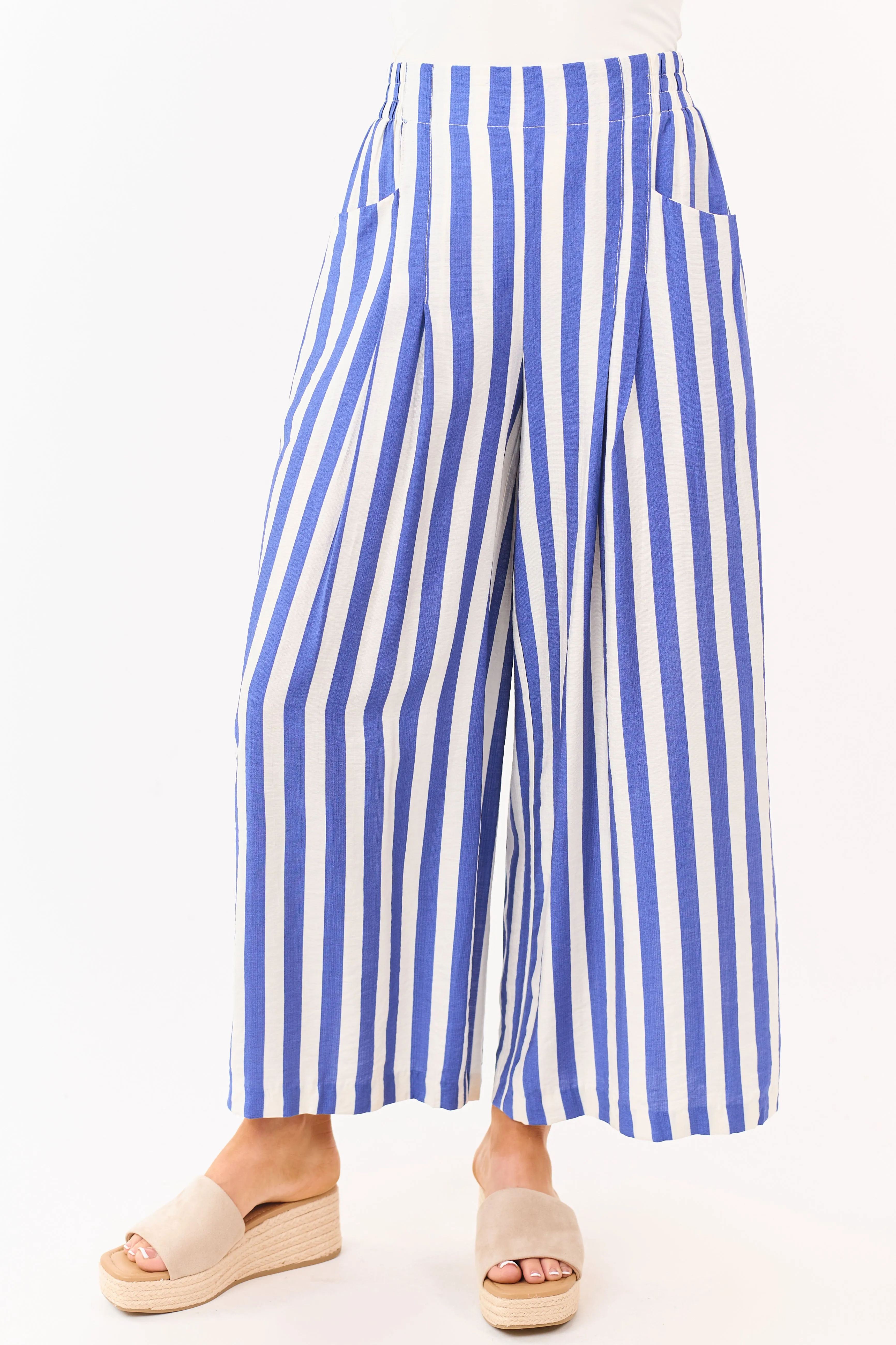 Sapphire and Vanilla Striped Wide Leg Pants sold by Lime Lush product image thumbnail 2