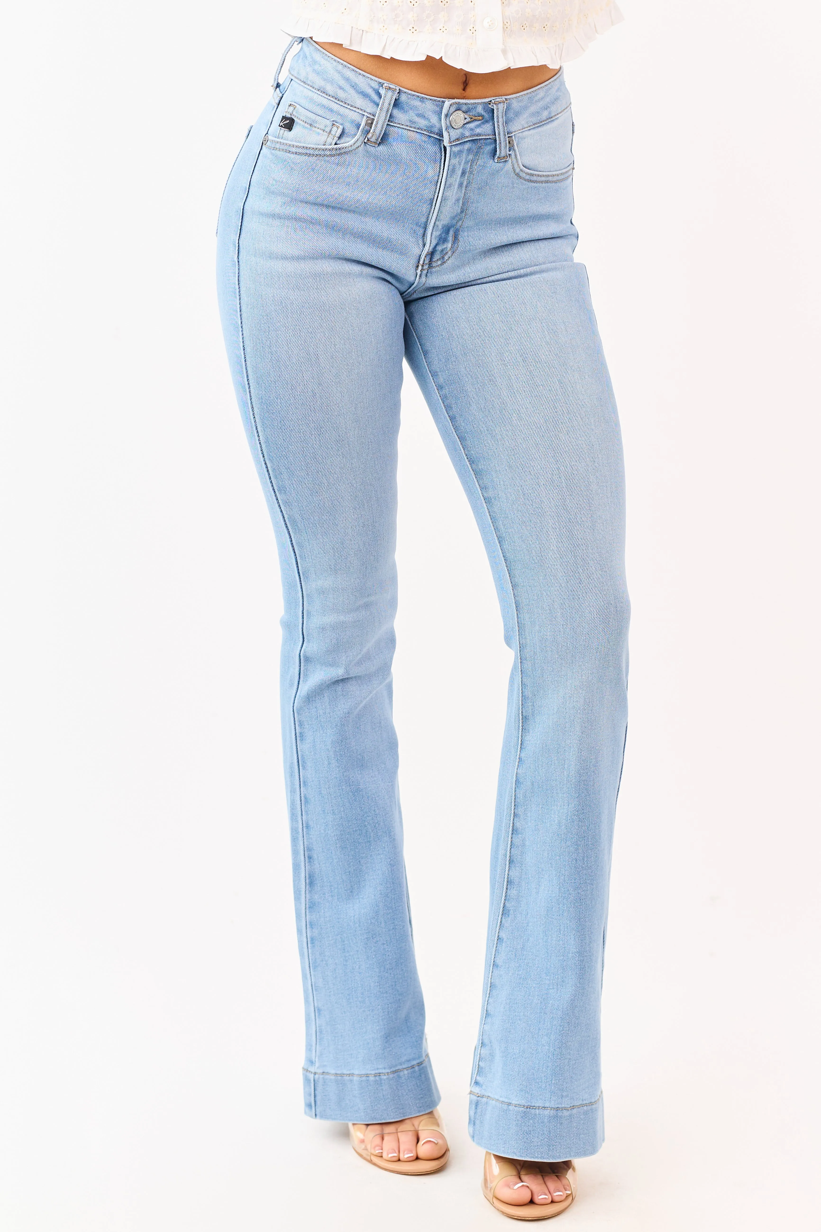 KanCan Light Stone Wash Stretchy Flare Leg Jeans sold by Lime Lush product image thumbnail 3