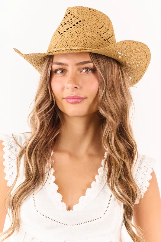 Copper Twine Band Straw Cowboy Hat made by Lime Lush