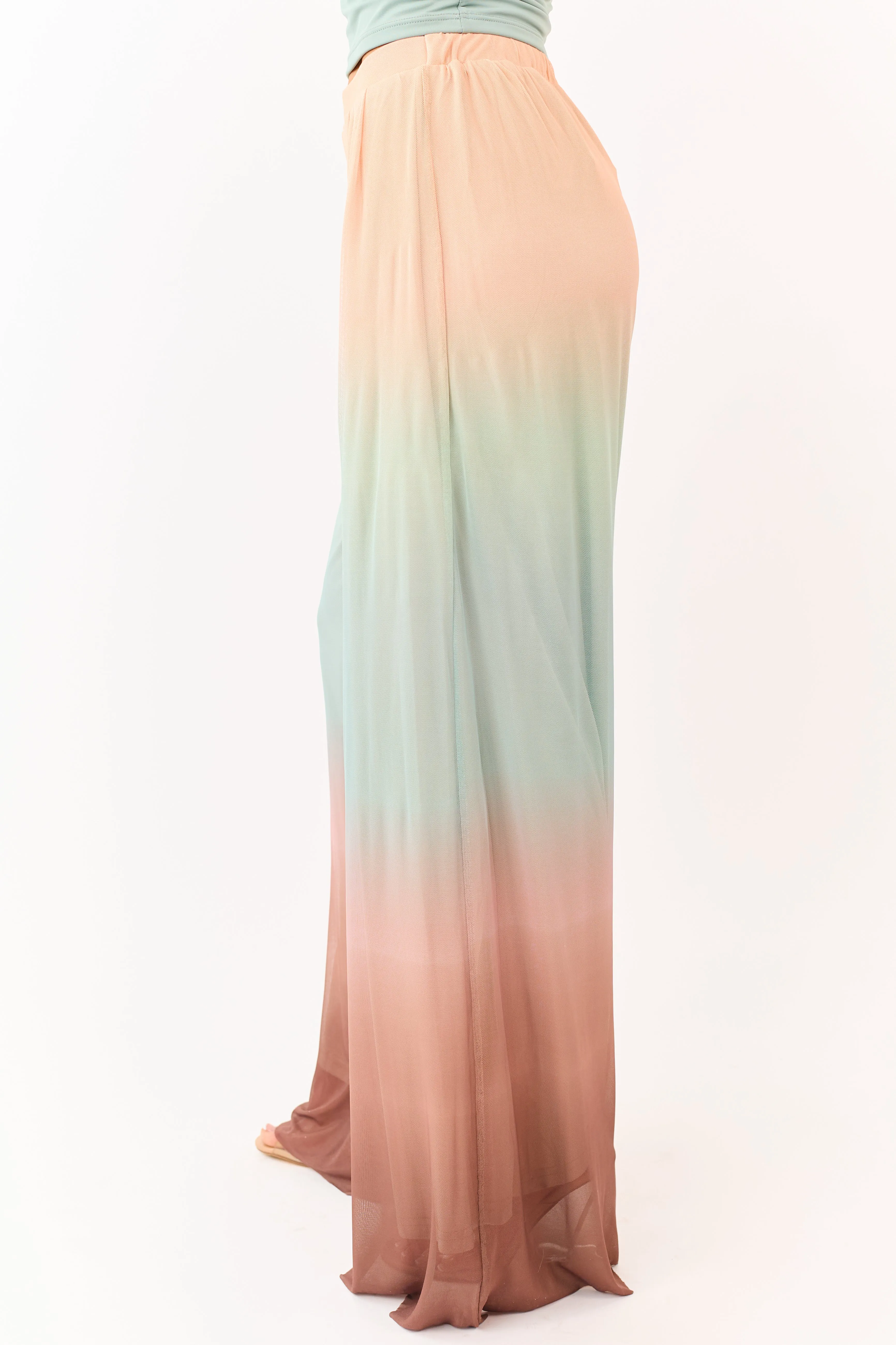 Promesa Multicolor Ombre Mesh Palazzo Pants sold by Lime Lush product image thumbnail 3