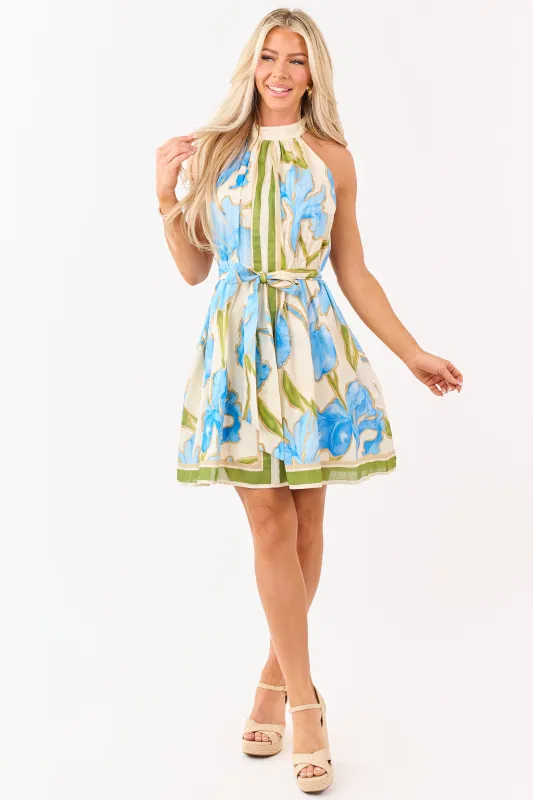 Flying Tomato Cream Cotton Floral Print Mini Dress made by Lime Lush