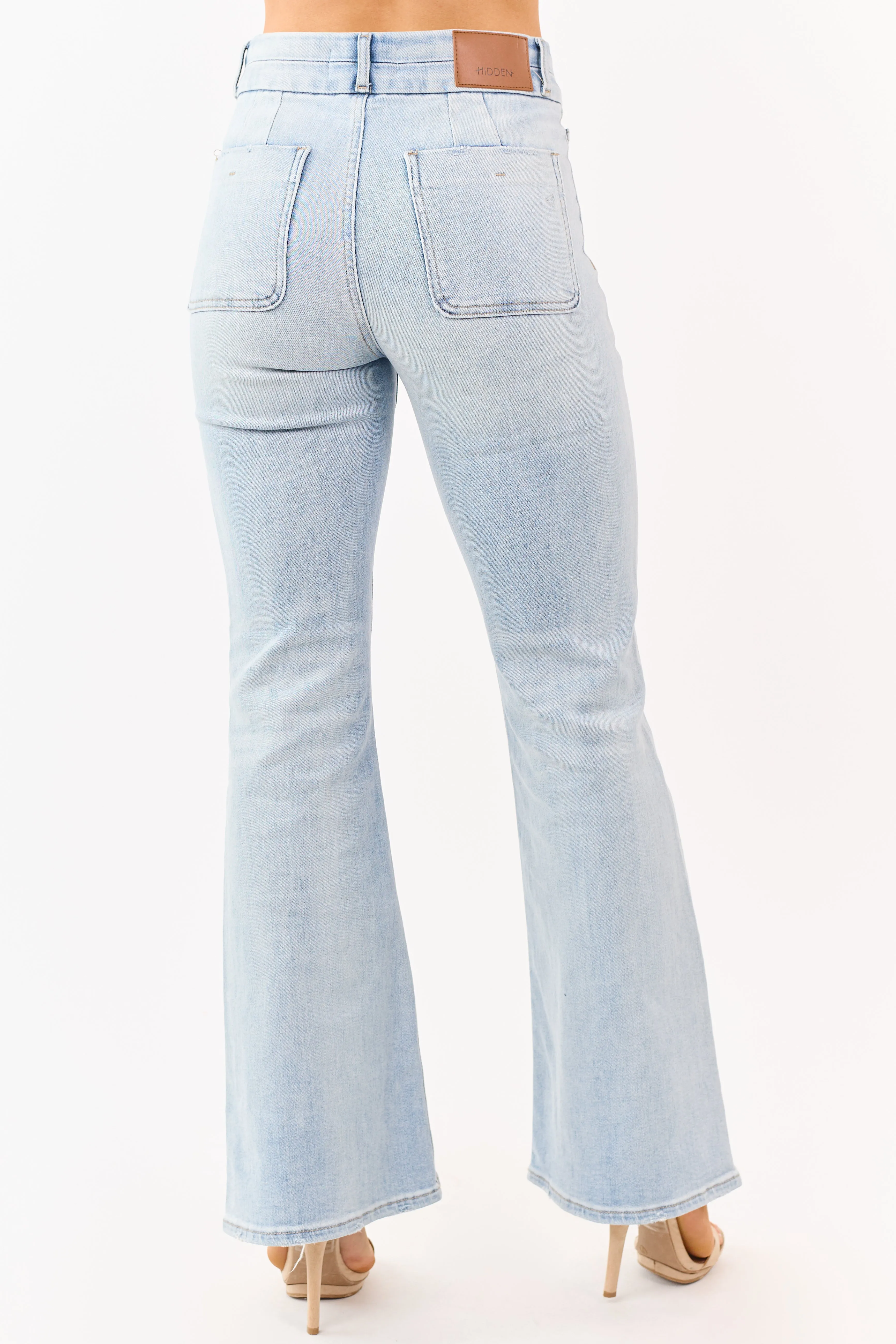Hidden Premium Light Wash Stretchy Flare Jeans sold by Lime Lush product image thumbnail 4
