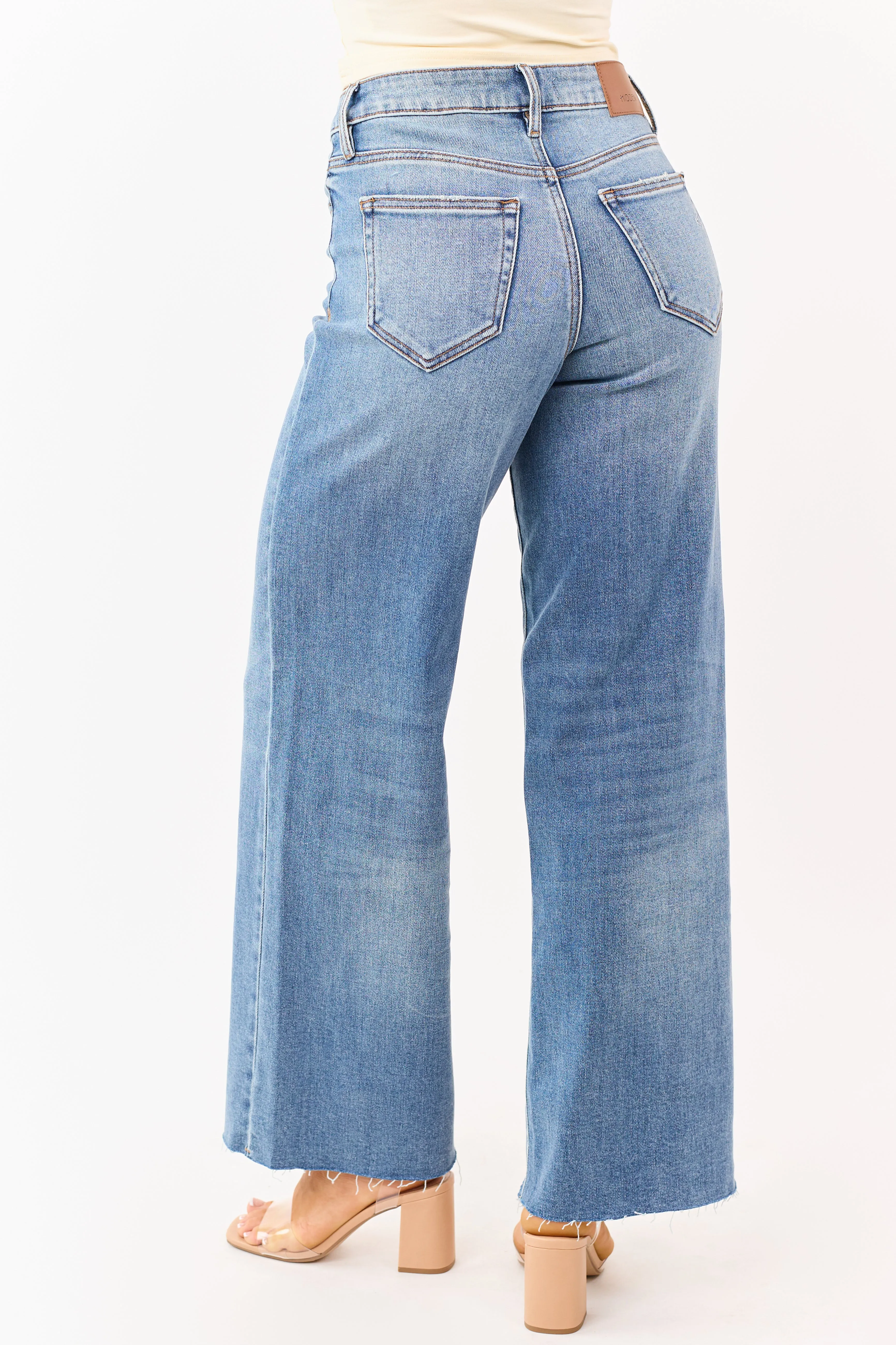 Hidden Premium Dark Wash Wide Leg Stretchy Jeans sold by Lime Lush product image thumbnail 4