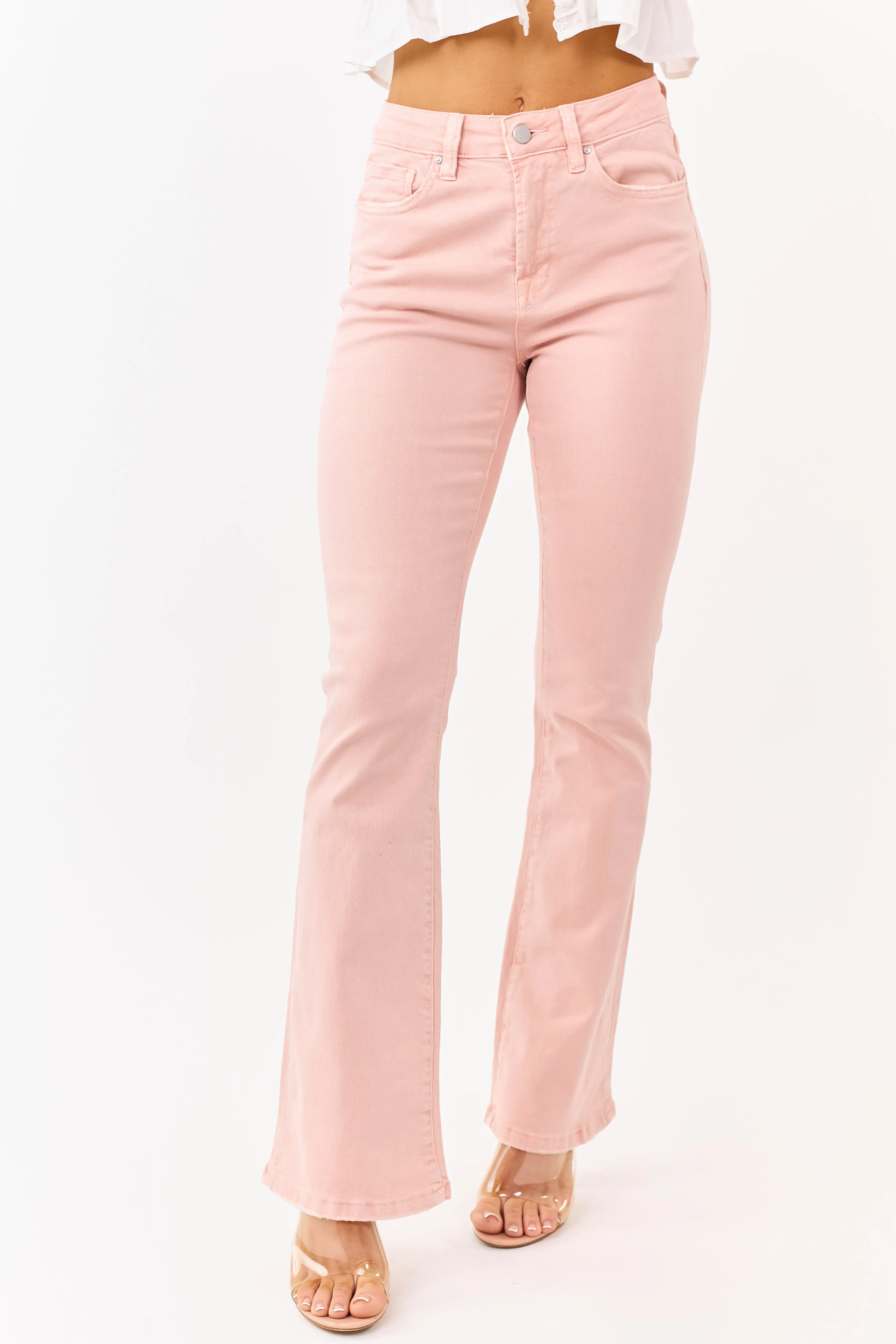 Mica Denim Dusty Coral Stretchy Bootcut Jeans sold by Lime Lush product image thumbnail 2