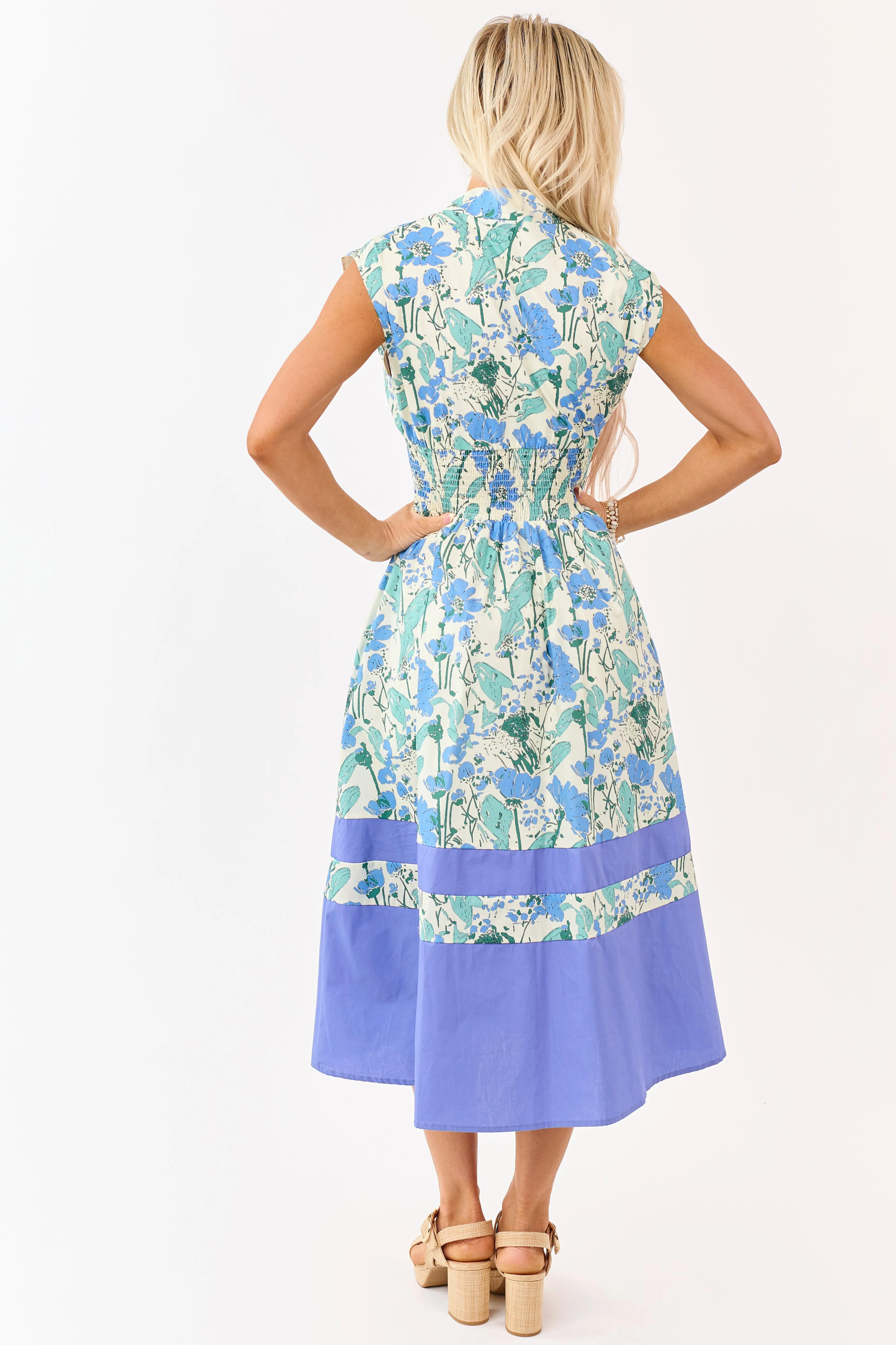 She+Sky Buttercream Floral Print Cotton Midi Dress sold by Lime Lush product image thumbnail 5