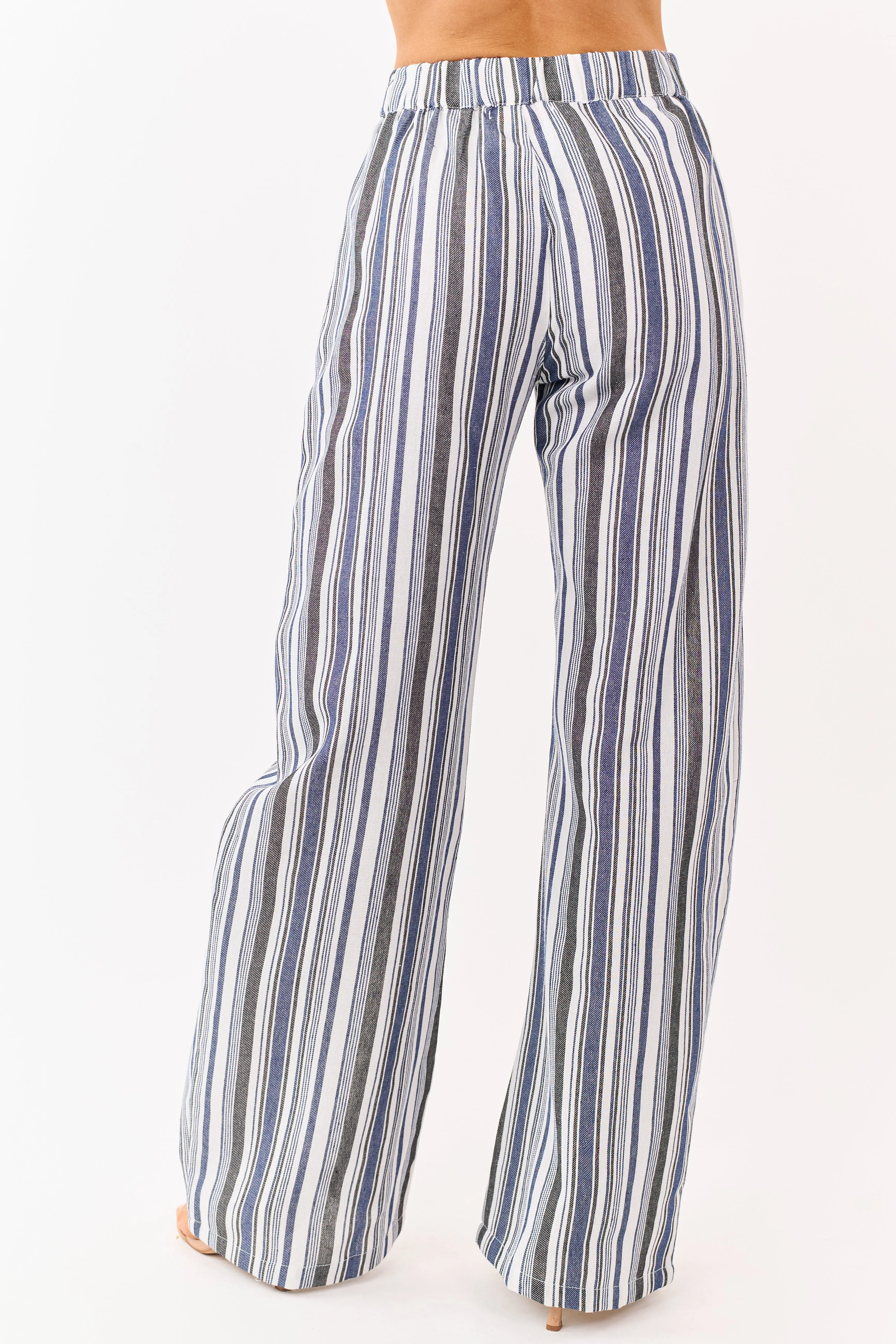 Vanilla and Cobalt Striped Wide Leg Pants sold by Lime Lush product image thumbnail 4