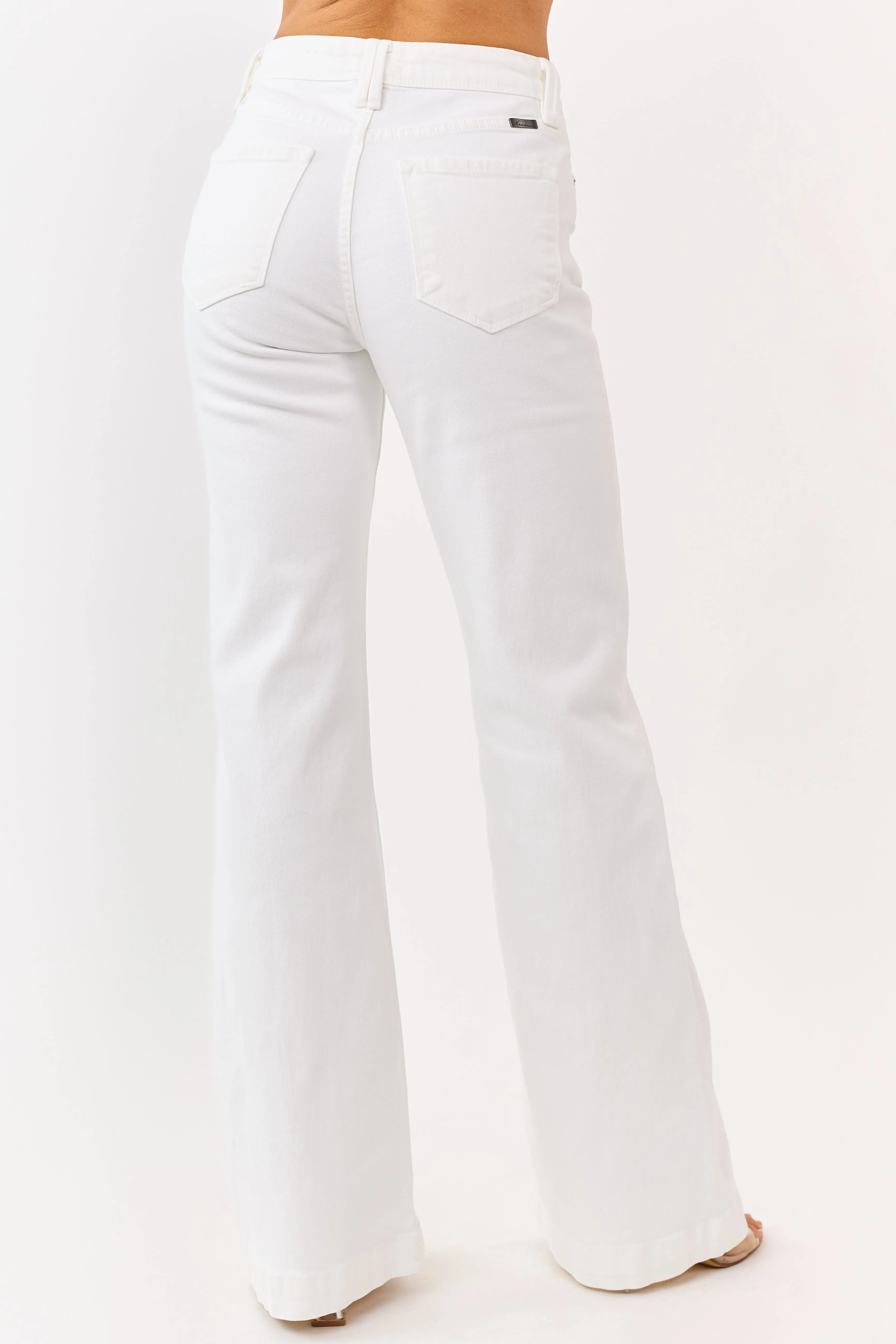 KanCan Ivory High Rise Wide Relaxed Flare Jeans sold by Lime Lush product image thumbnail 4