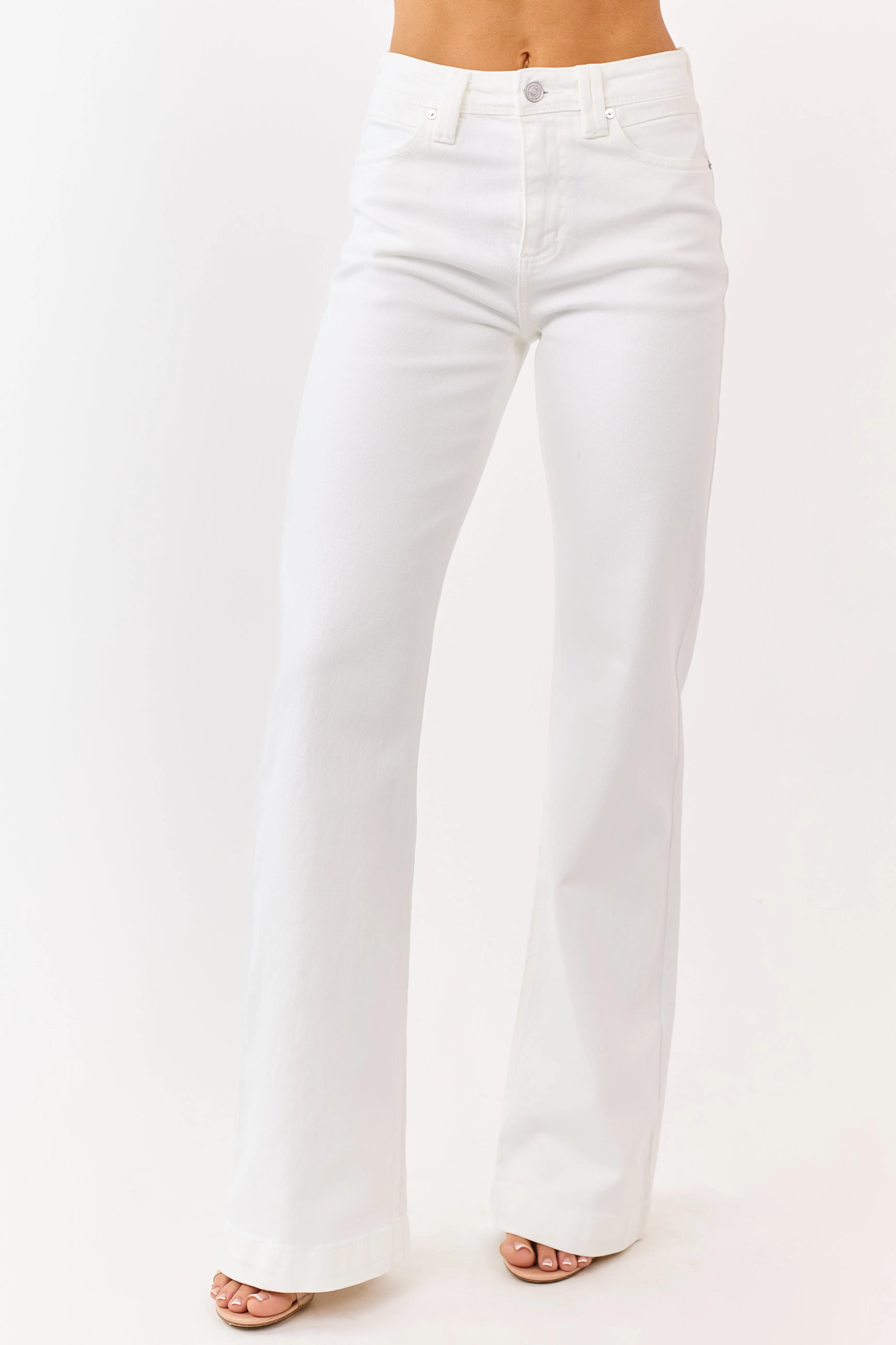 KanCan Ivory High Rise Wide Relaxed Flare Jeans sold by Lime Lush