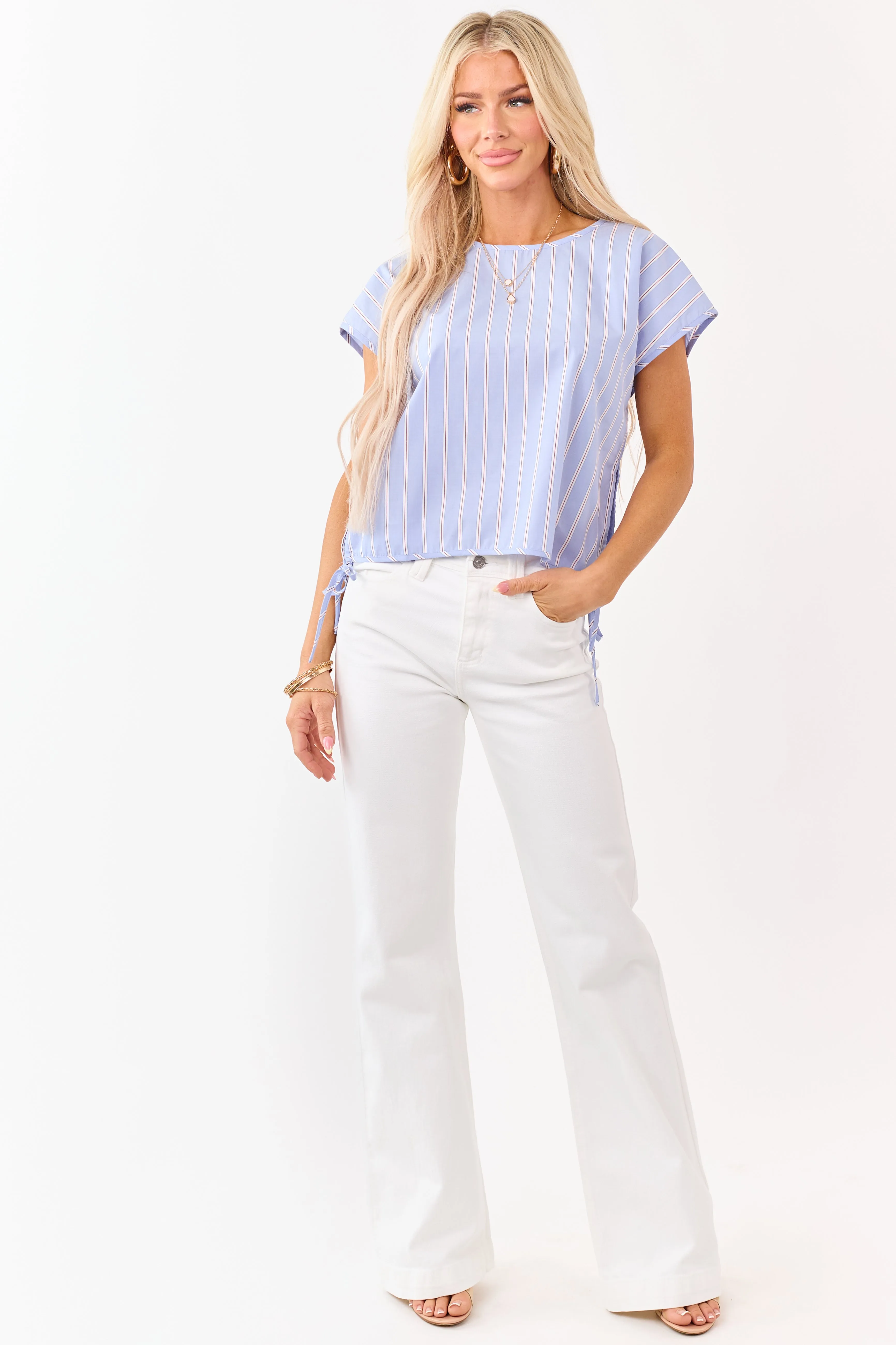 KanCan Ivory High Rise Wide Relaxed Flare Jeans sold by Lime Lush product image thumbnail 2