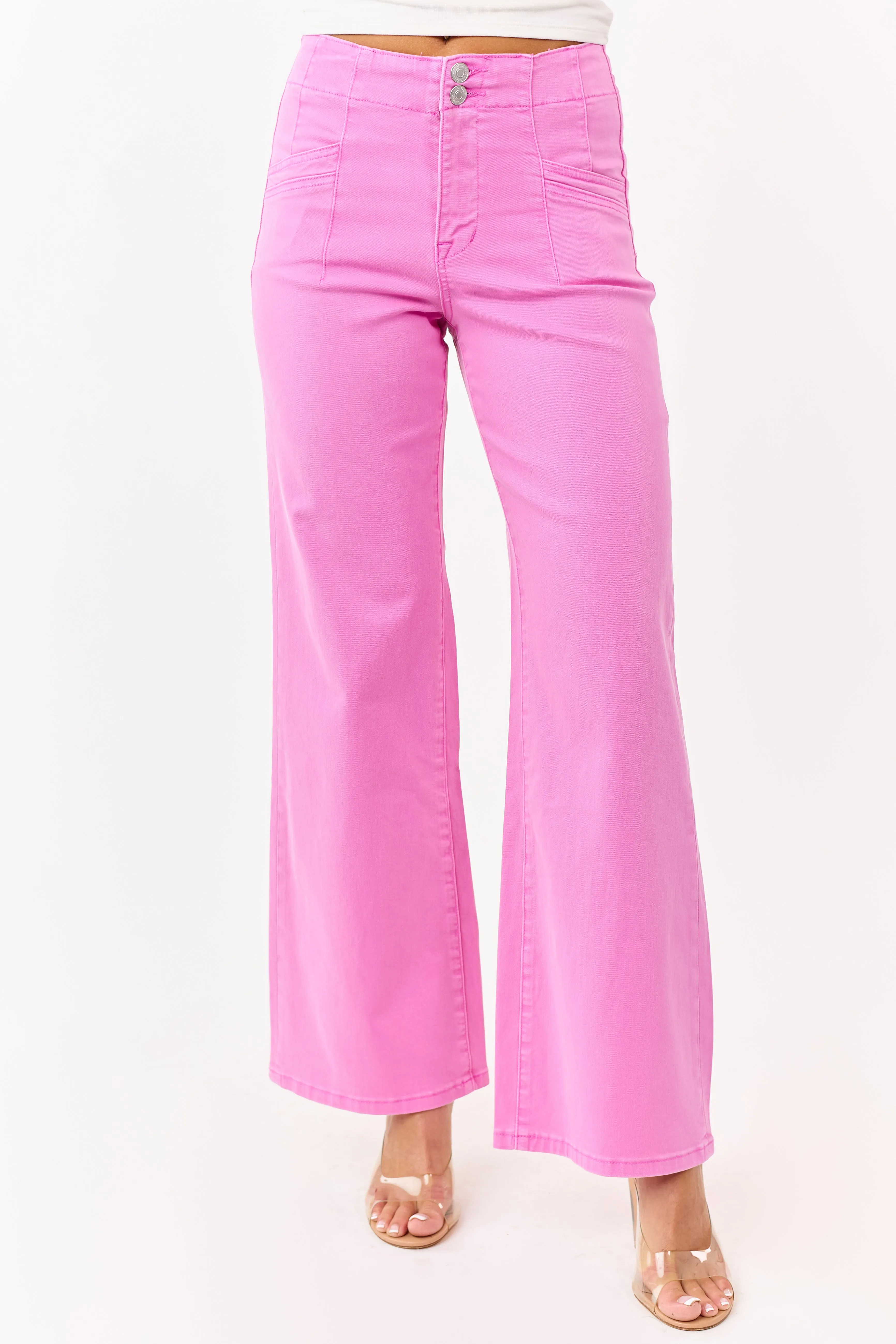 Mica Denim Mulberry Stretchy Wide Leg Jeans sold by Lime Lush