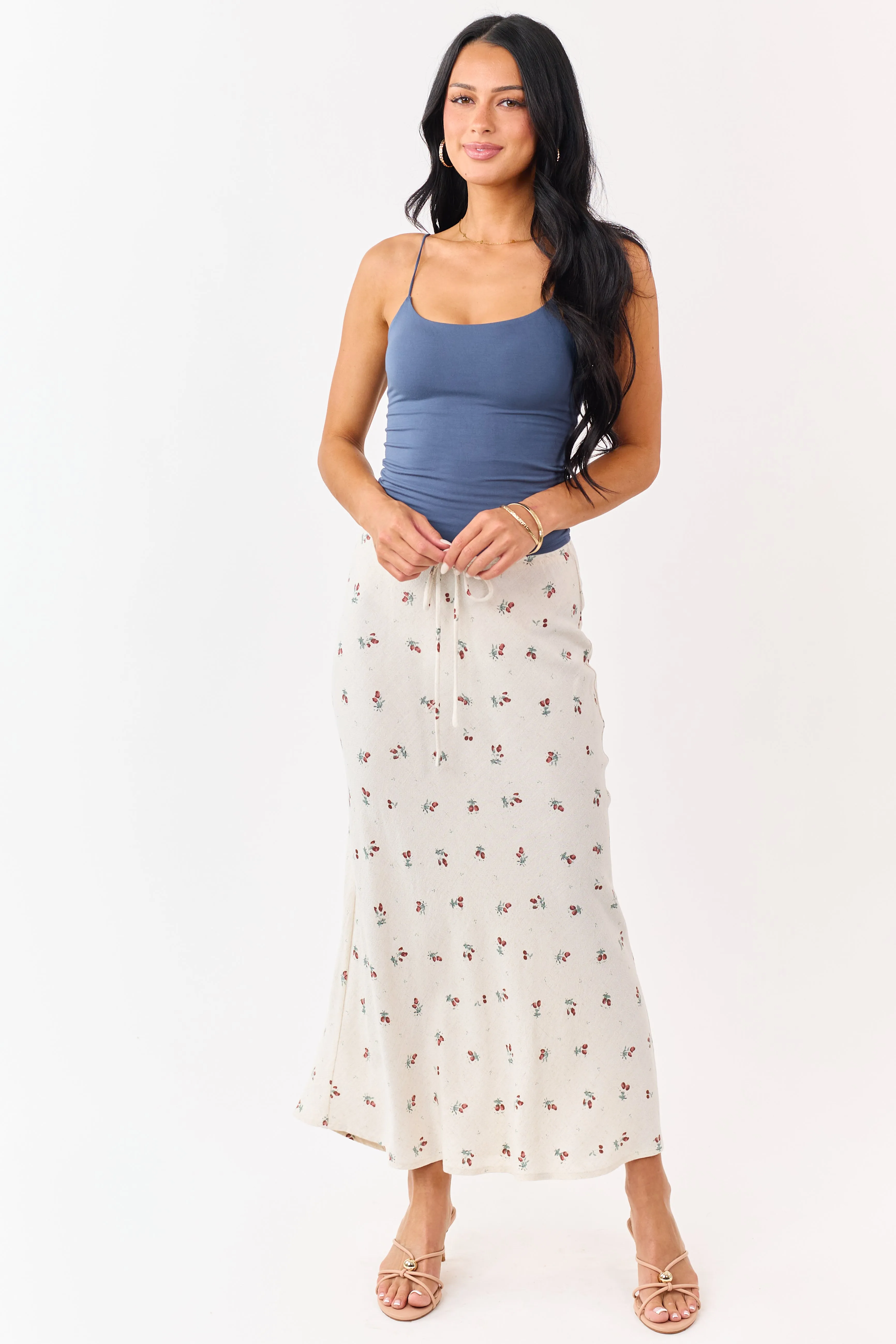Steel Blue Double Layer Knit Cami Top sold by Lime Lush product image thumbnail 2