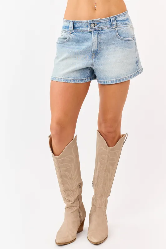 Hidden Premium Medium Light Wash Denim Shorts made by Hidden