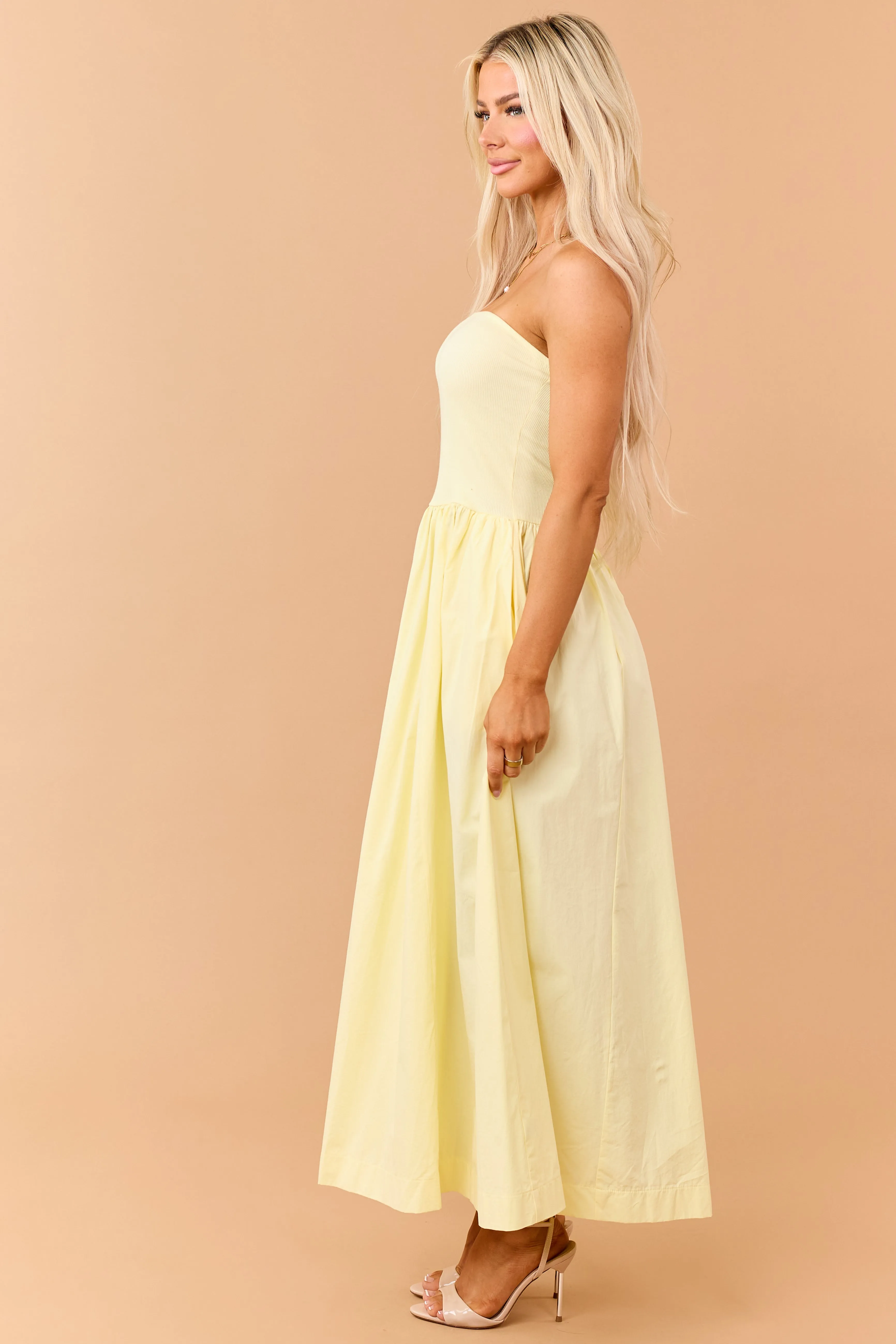 Honeysuckle Strapless Knit Contrast Cotton Maxi Dress sold by Lime Lush product image thumbnail 4