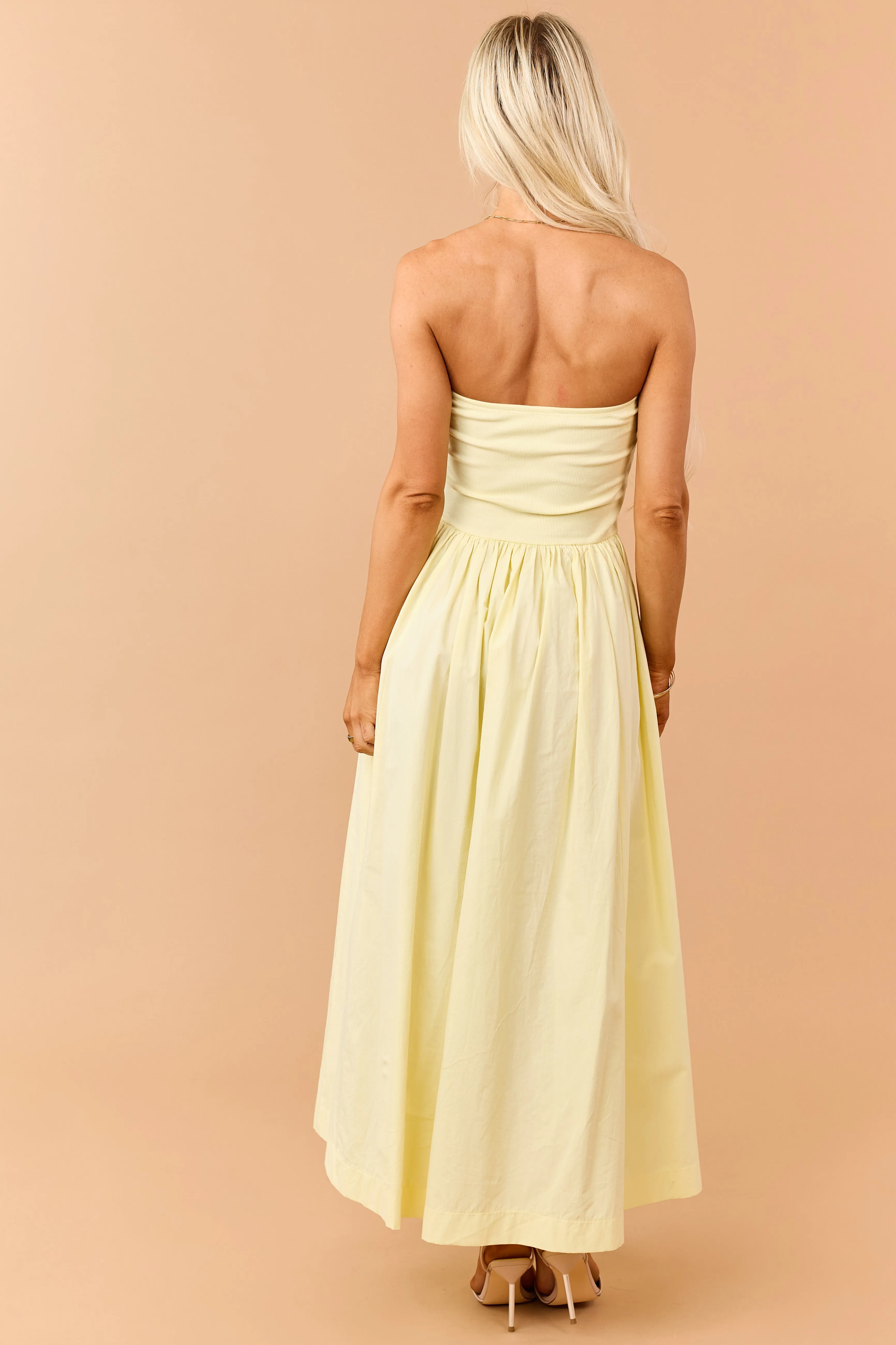 Honeysuckle Strapless Knit Contrast Cotton Maxi Dress sold by Lime Lush product image thumbnail 5