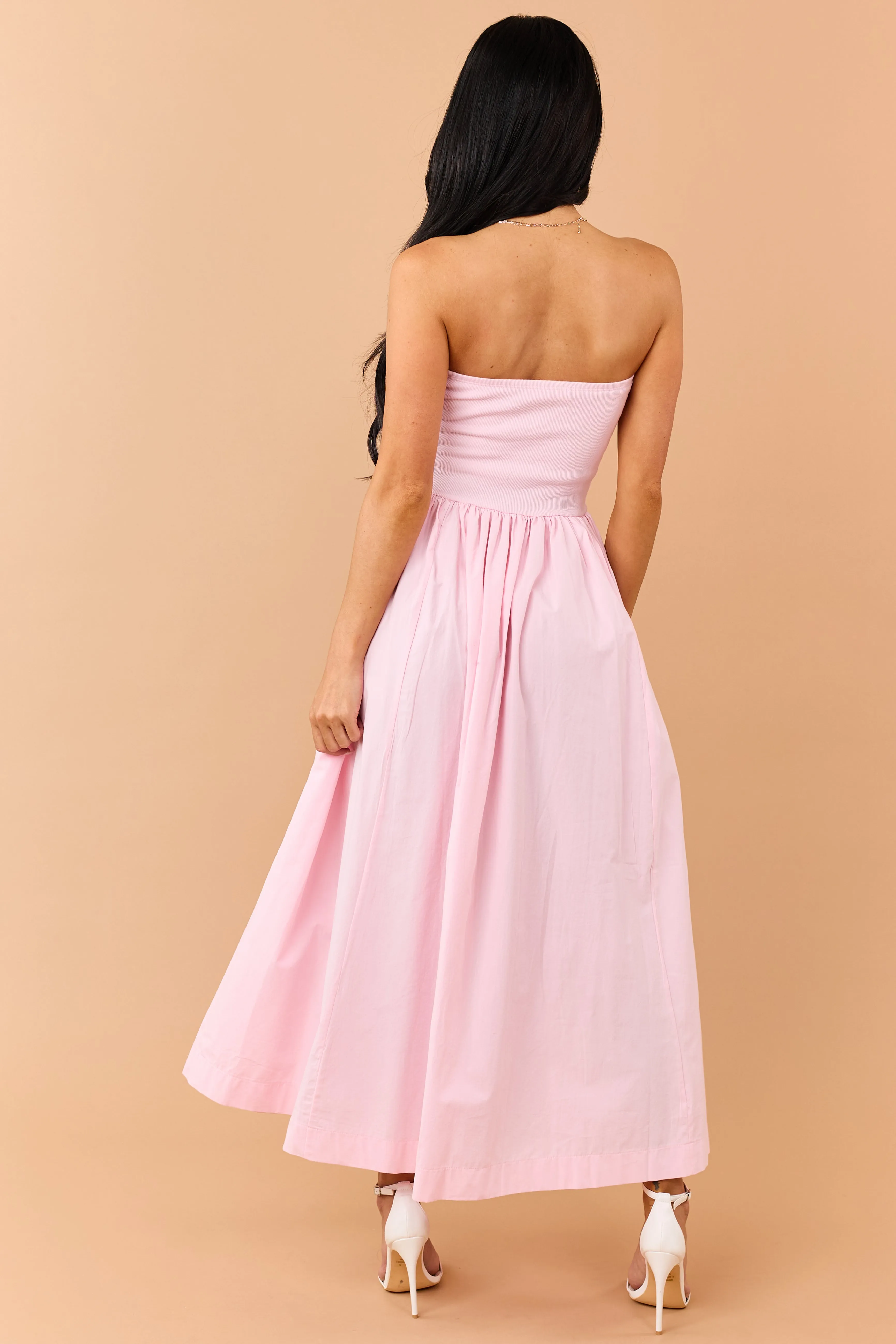 Carnation Strapless Knit Contrast Cotton Maxi Dress sold by Lime Lush product image thumbnail 5