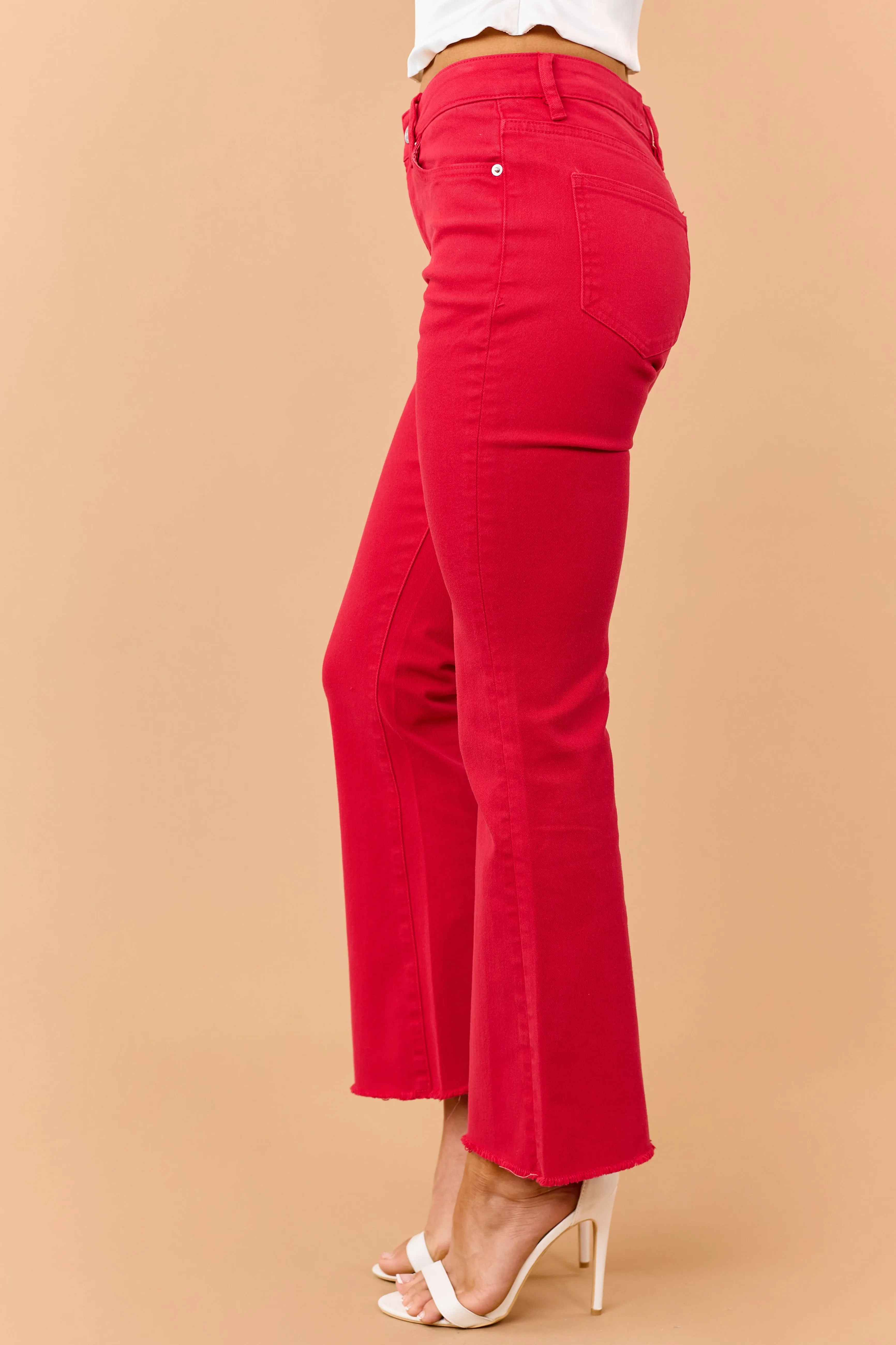 Mica Denim Lipstick High Rise Kick Flare Stretch Jeans sold by Lime Lush product image thumbnail 3