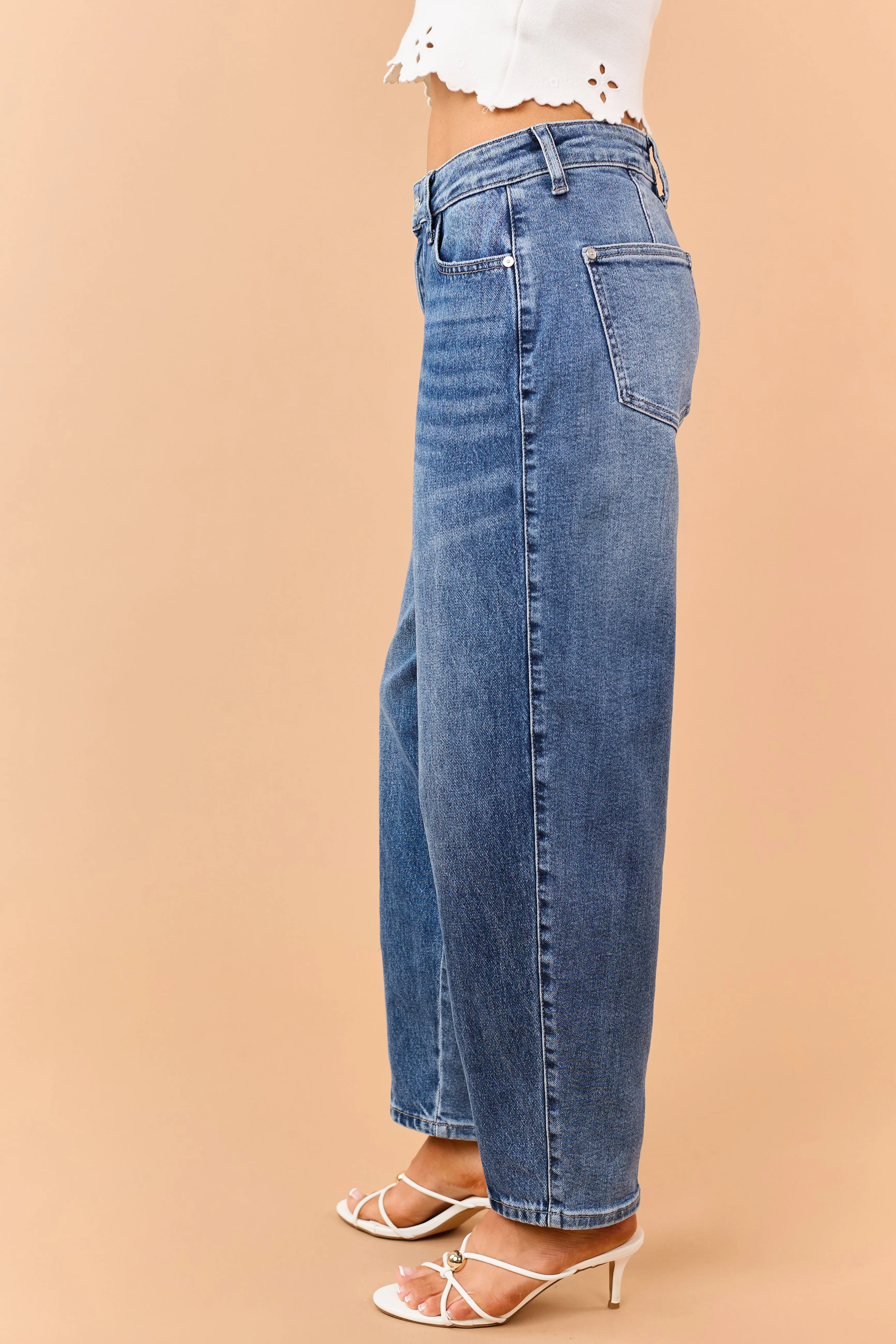Judy Blue Dark Wash High Rise Barrel Jeans sold by Lime Lush product image thumbnail 3