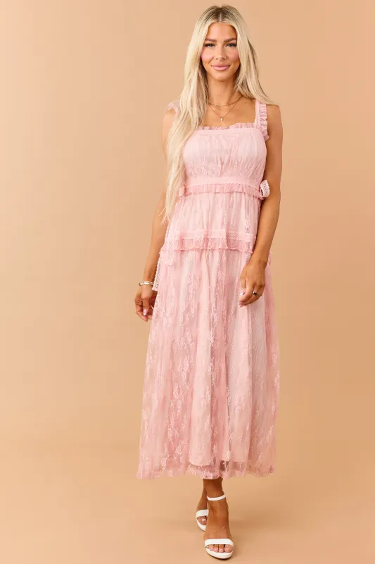 Listicle Cherry Blossom Floral Lace Maxi Dress made by Listicle