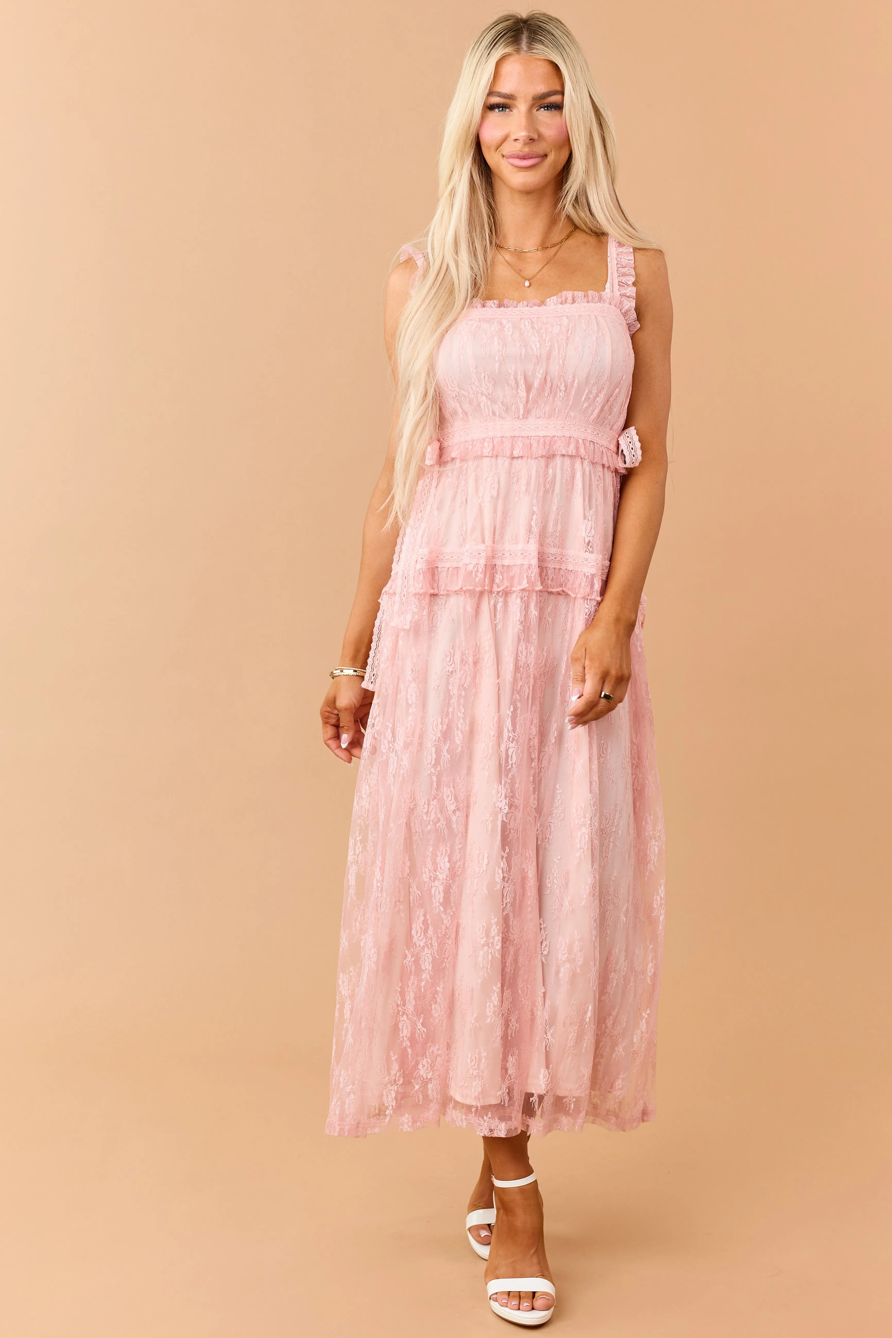 Listicle Cherry Blossom Floral Lace Maxi Dress sold by Lime Lush