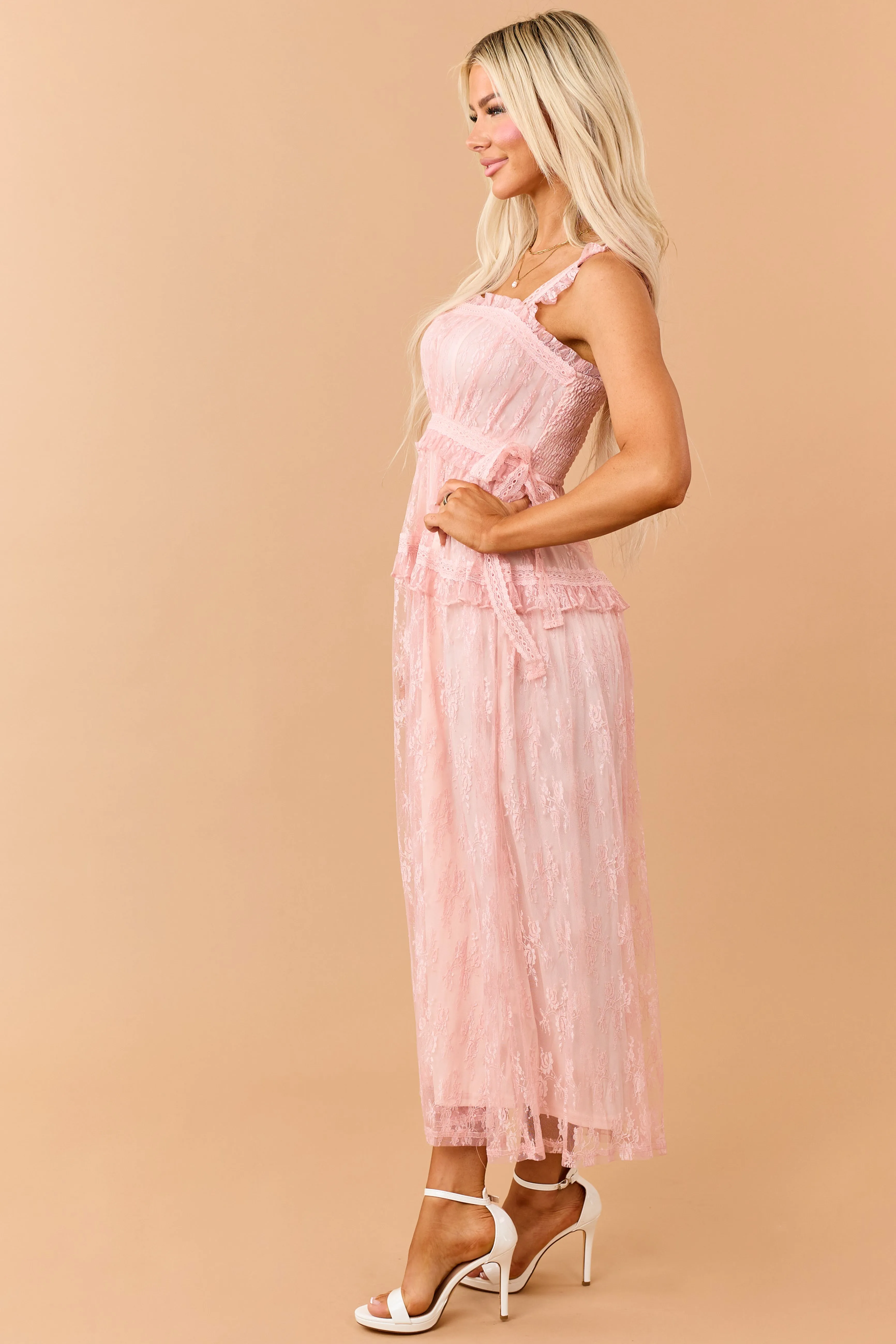 Listicle Cherry Blossom Floral Lace Maxi Dress sold by Lime Lush product image thumbnail 4