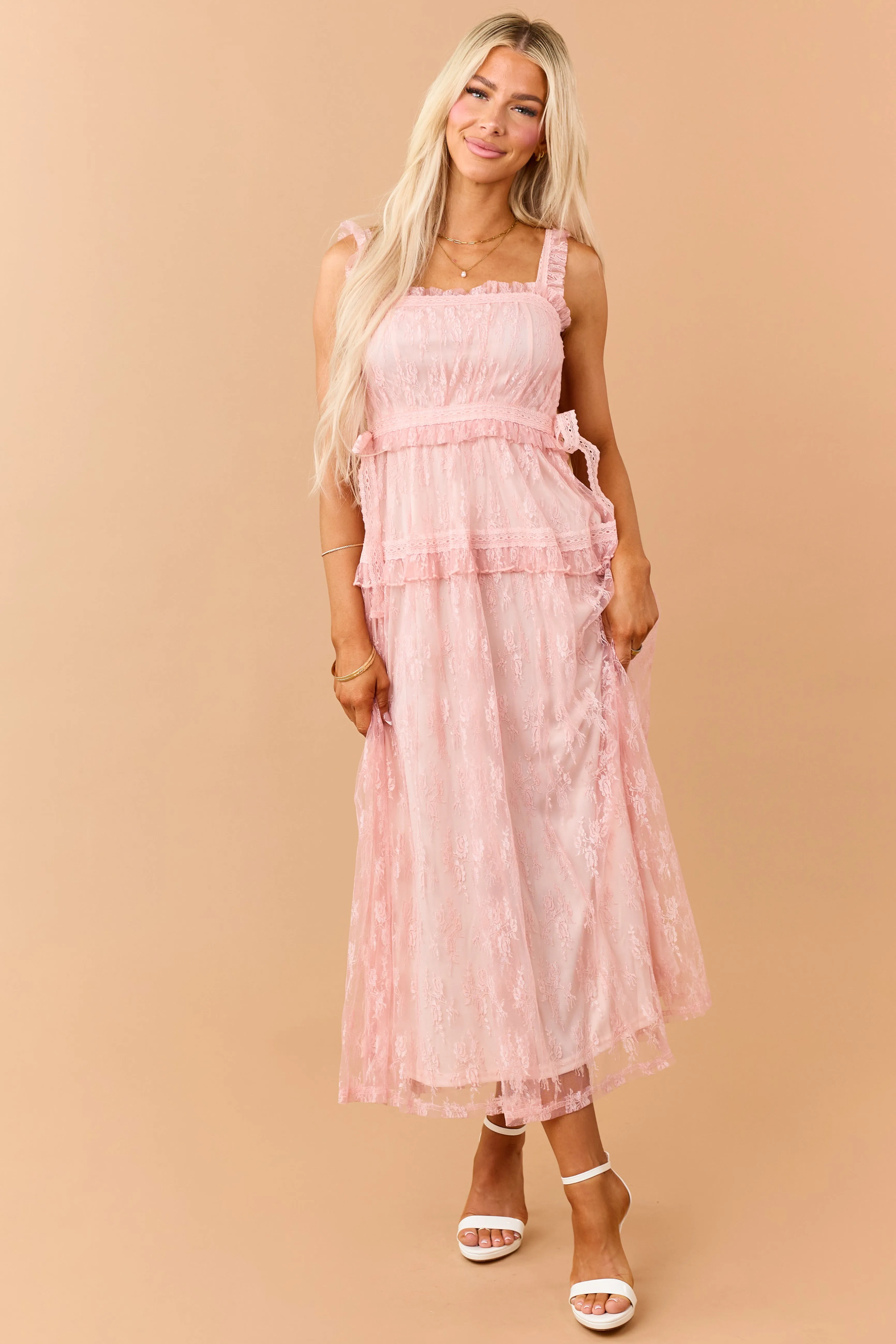 Listicle Cherry Blossom Floral Lace Maxi Dress sold by Lime Lush product image thumbnail 2