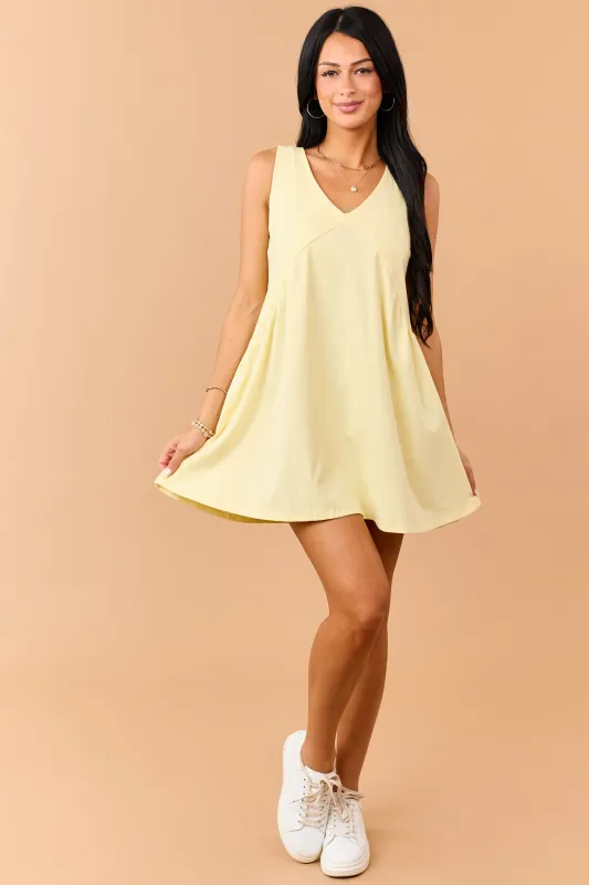 Honeysuckle Rib Knit V-Neck Sleeveless Mini Dress made by Papermoon
