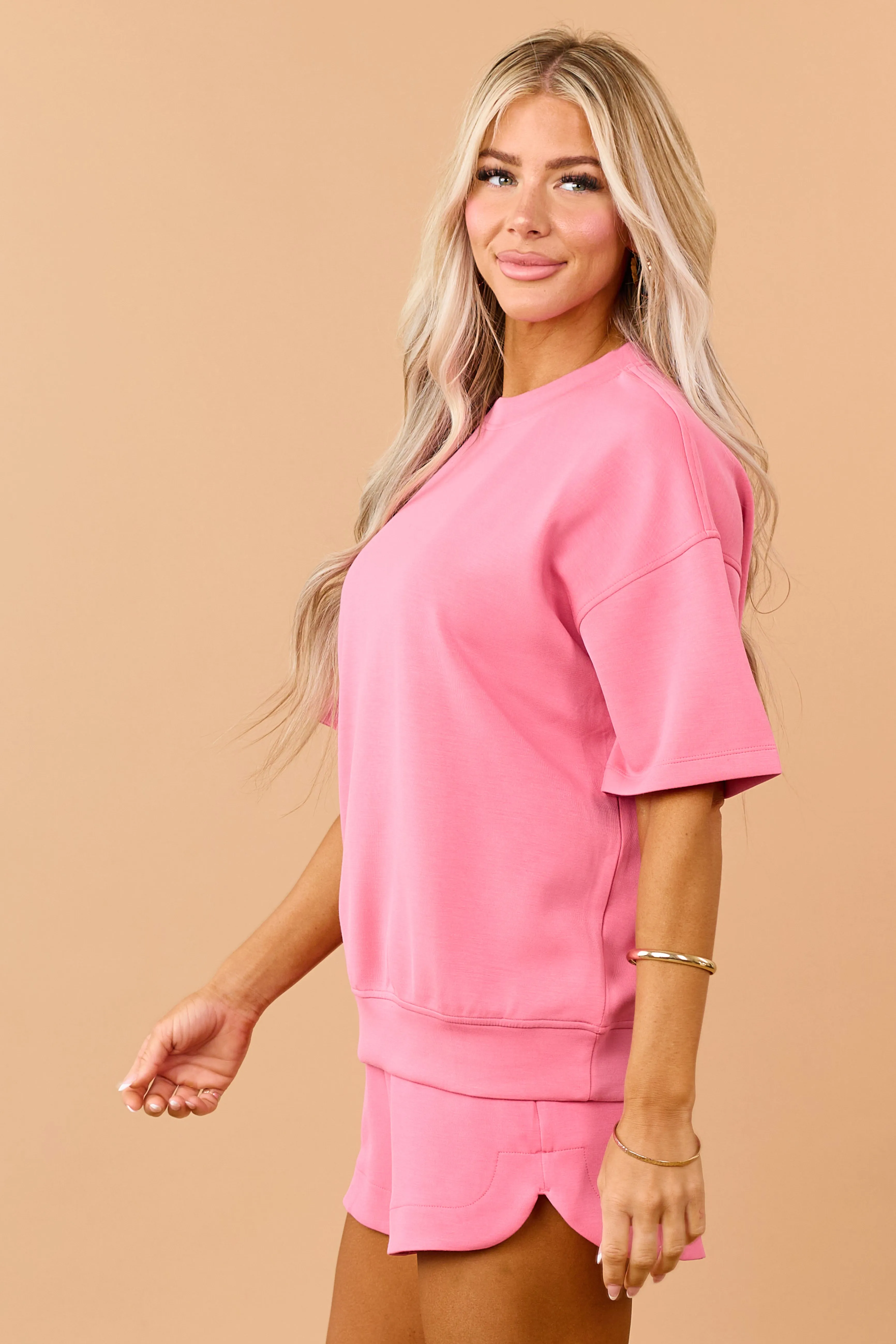 Watermelon Scuba Knit Relaxed Short Sleeve Top sold by Lime Lush product image thumbnail 4